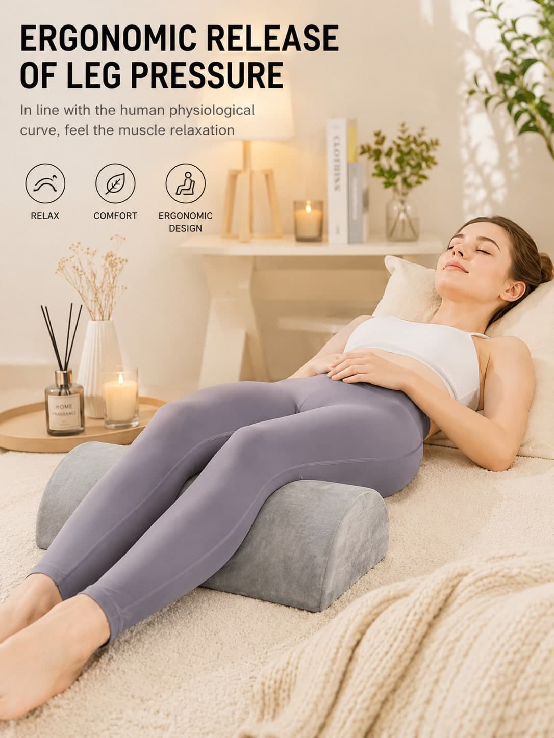 Memory Foam Crescent-Shaped Knee Pillow, Suitable For Side Sleepers, Adjustable Leg Support Pillow, Applicable For Knees, Ankles And Back, Ergonomic Orthopedic Sleep Pillow, Suitable For Pregnant Women, Bed, Sofa, Office Rest, Travel, Home Comfort, Back To School Season, Christmas Gift