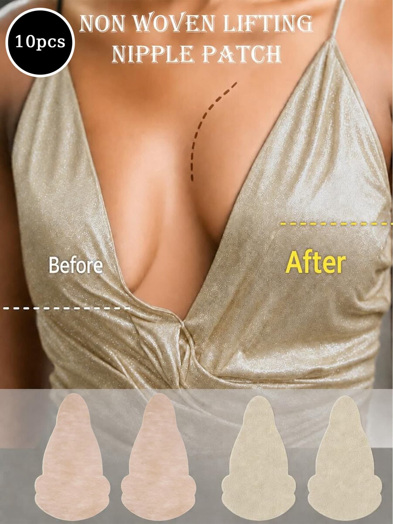 2/10/20pcs Gourd-Shaped Non-Woven Fabric Breast Petals | Strapless, Self-Adhesive, Skin-Friendly Invisible; Perfect Choice For Summer Outfits