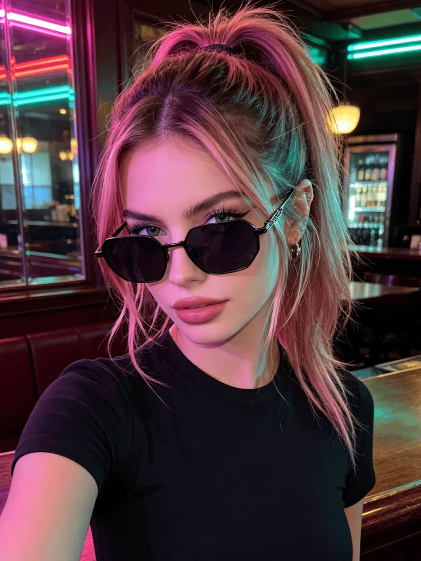 Retro Polygon Full Rim Shades For Ladies Slim Engraved Metal Temples Anti UV Lens Fashion Eyewear For Vacation Daily Casual Outfit