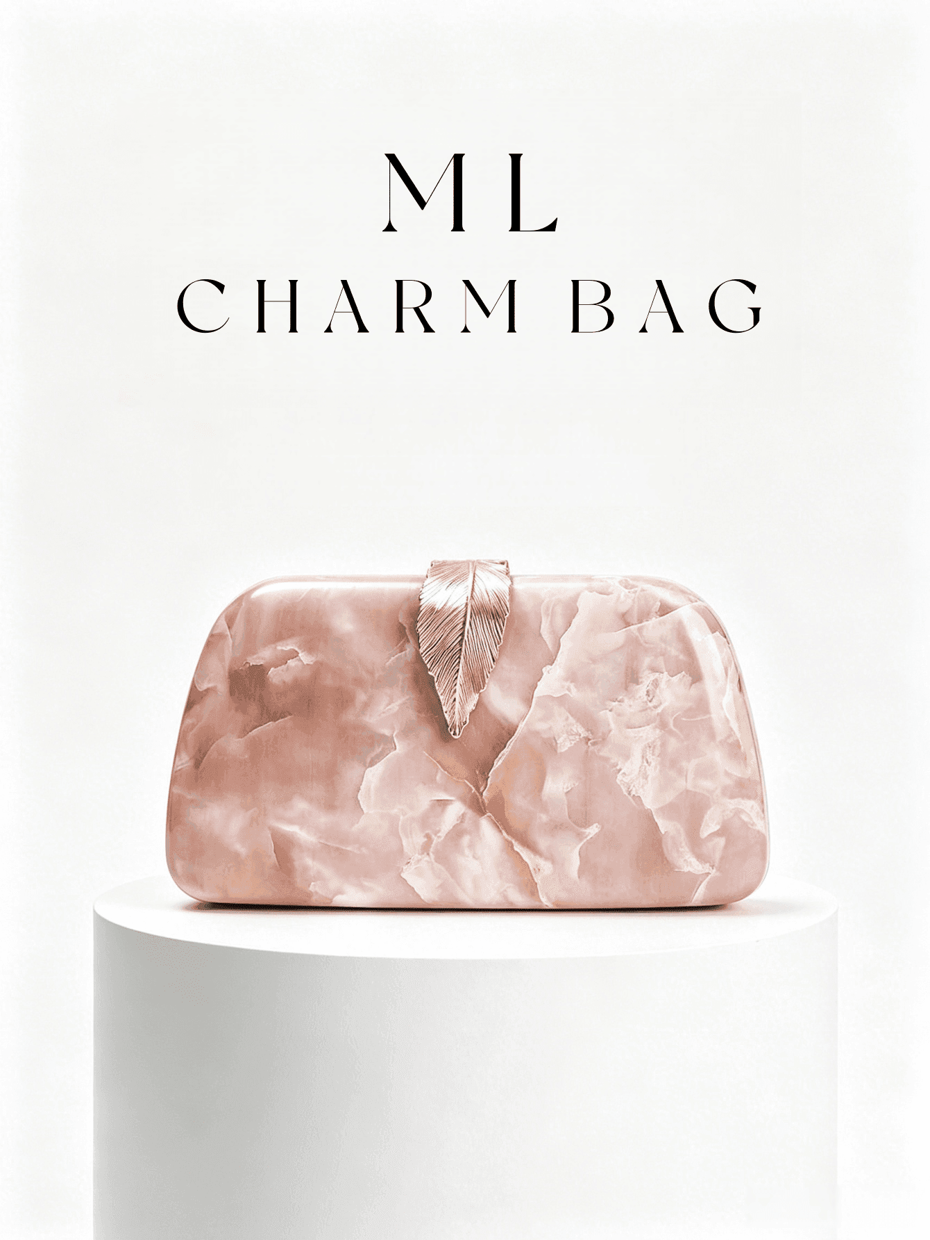 1pc Women's Pink Elegant Marble Texture Evening Clutch, With Vintage Gold Leaf-Shaped Metal Clasp Lock And Silver Metal Frame Hard Box Handbag, Featuring Detachable Thin Chain Strap. This Minimalist Formal Clutch Is Suitable For Wedding Banquets.