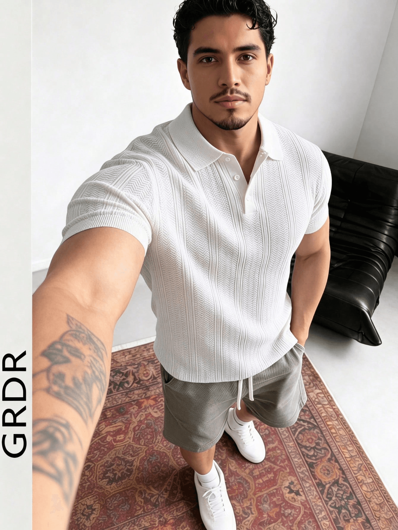 GRDR Men's New Fashion Knit Polo T-Shirt Short Sleeve - Casual Minimalist Daily Wear