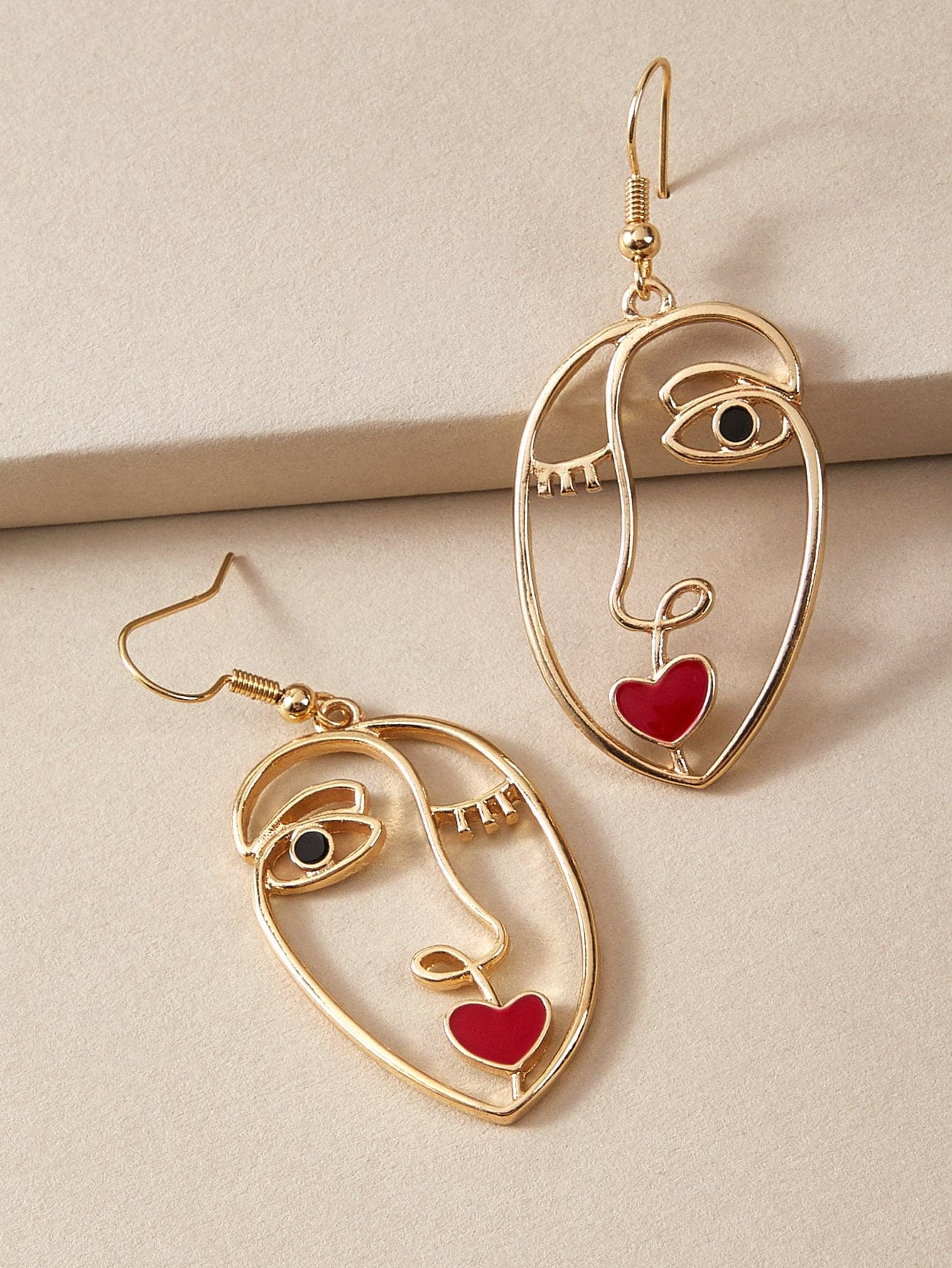1 Pair Women's Asymmetrical Color Portrait Jewelry, Elegant Personalized Summer Beach Party Wedding Vacation Casual Back To School New Year Gift For Friends & Family