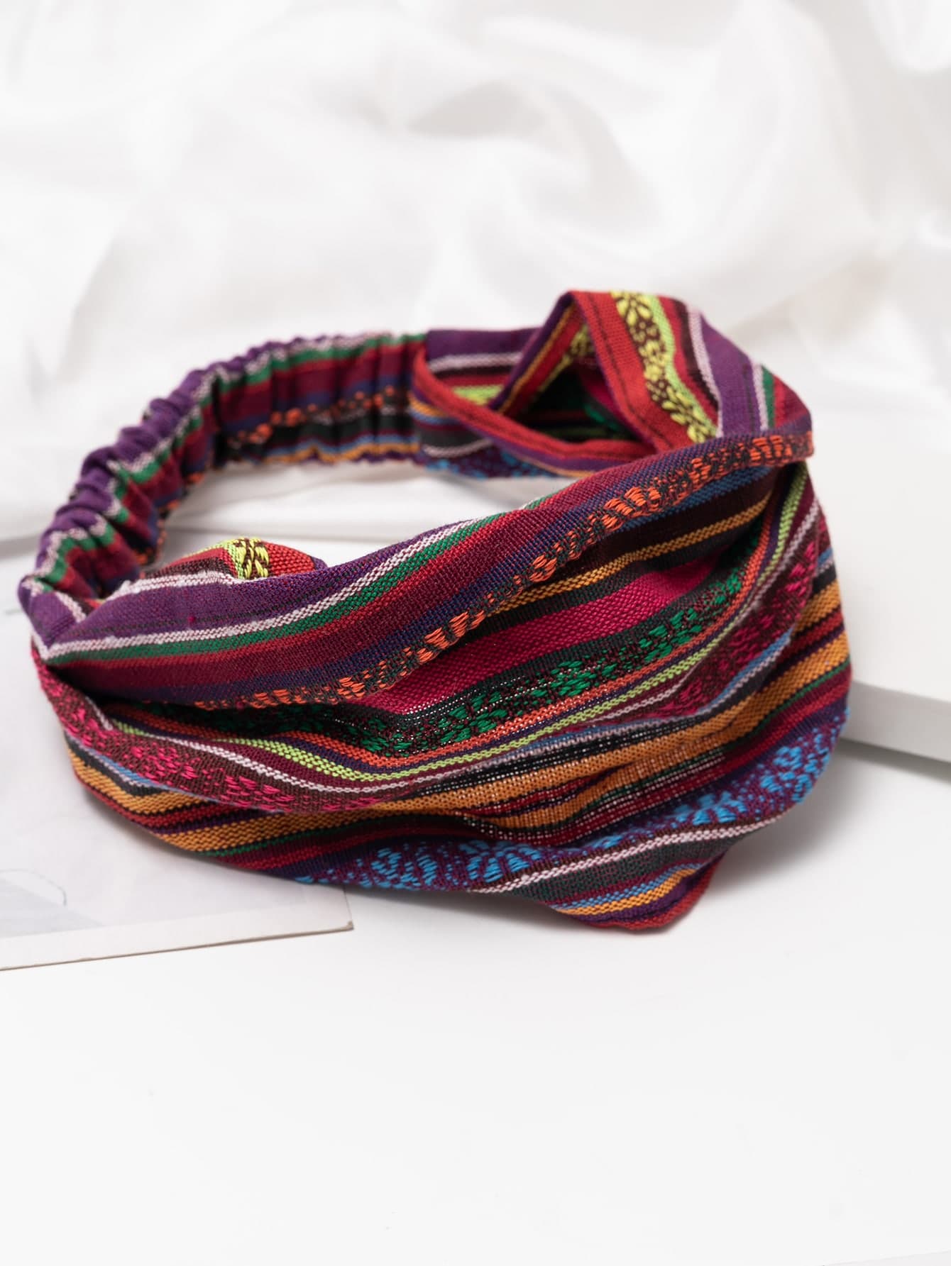 1pc Fabric Striped Wide Headband,Suitable For Daily Wear Hair Band,Summer Hair Accessories For Women