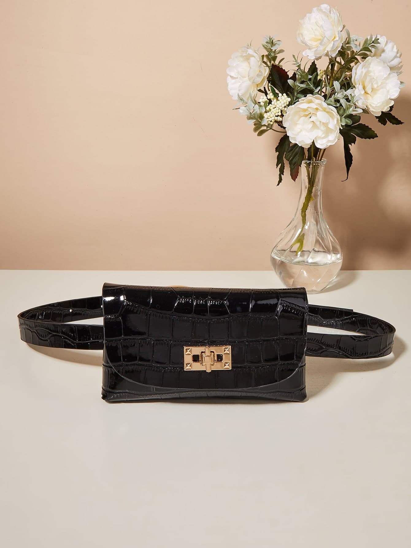 Mini Crocodile Embossed Belt Bag