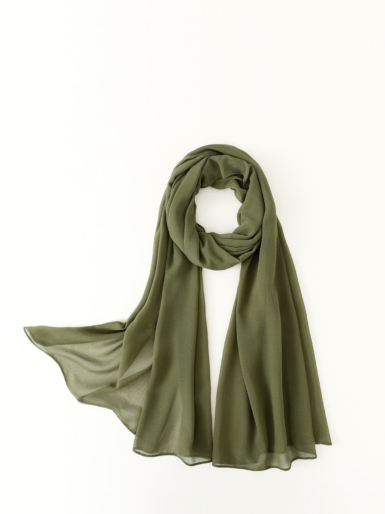 1pc Ladies' Solid Color Hijab Chiffon Scarf Suitable For Daily Wear Abaya Accessories Women Veil
