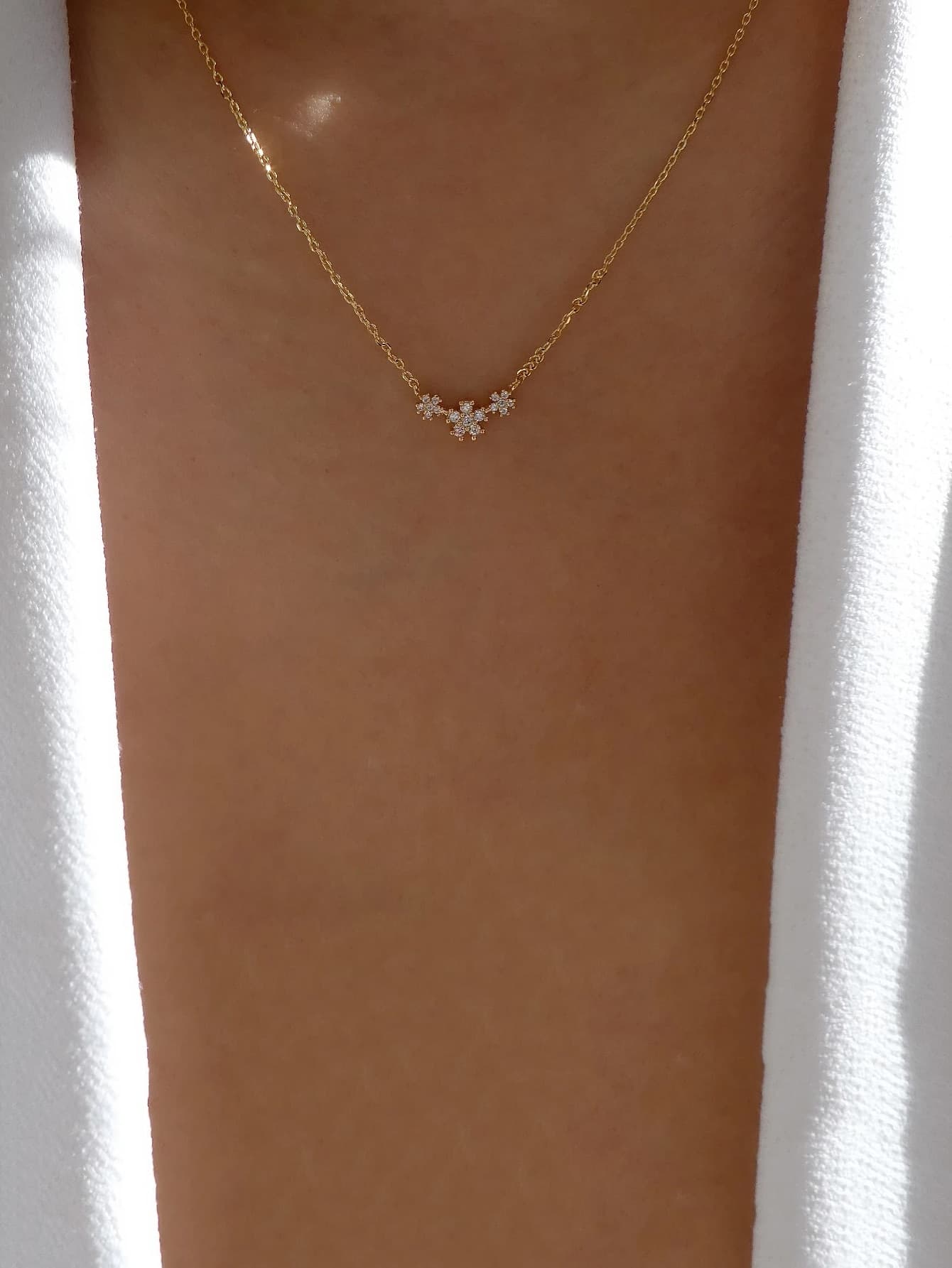 Rhinestone Flower Charm Necklace Valentines,Mom,Mother,Mother's Day,Gift