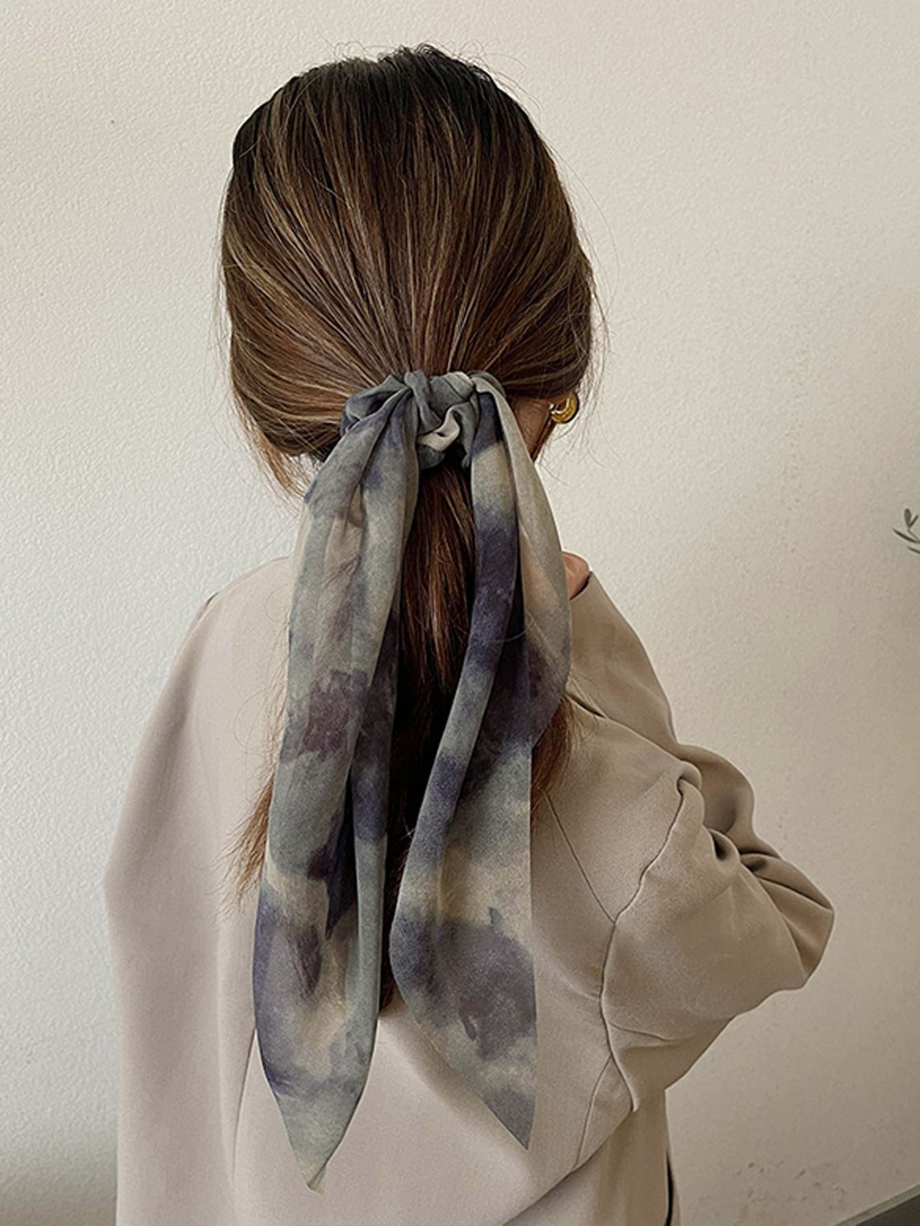 1pc Women Grace Tie Dye Scarf Hair Tie Boho Scrunchies Scrunchy Hair Ties Ponytail Head Accessories Elastic Band Beauty Home Hair Accessories Hair Rubber Bands