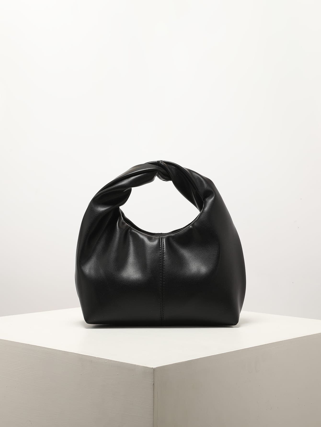 Minimalist Top Handle Hobo Bag With Ruched Strap, Fashionable Business Casual Bag For Women, Perfect For Office, Business And Work