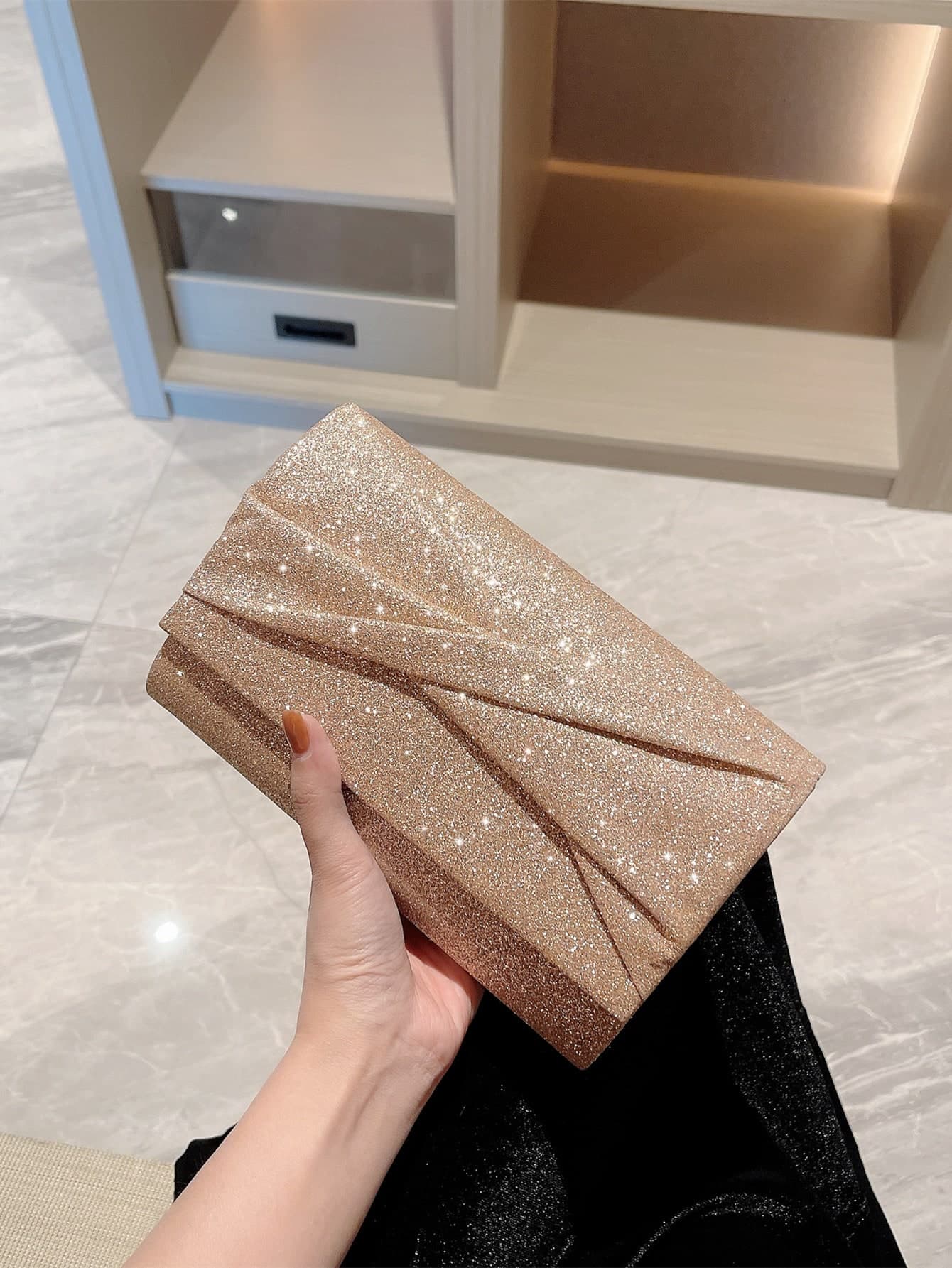 Moonlit EveBag Fashionable Shiny Evening Clutch Bag For Parties