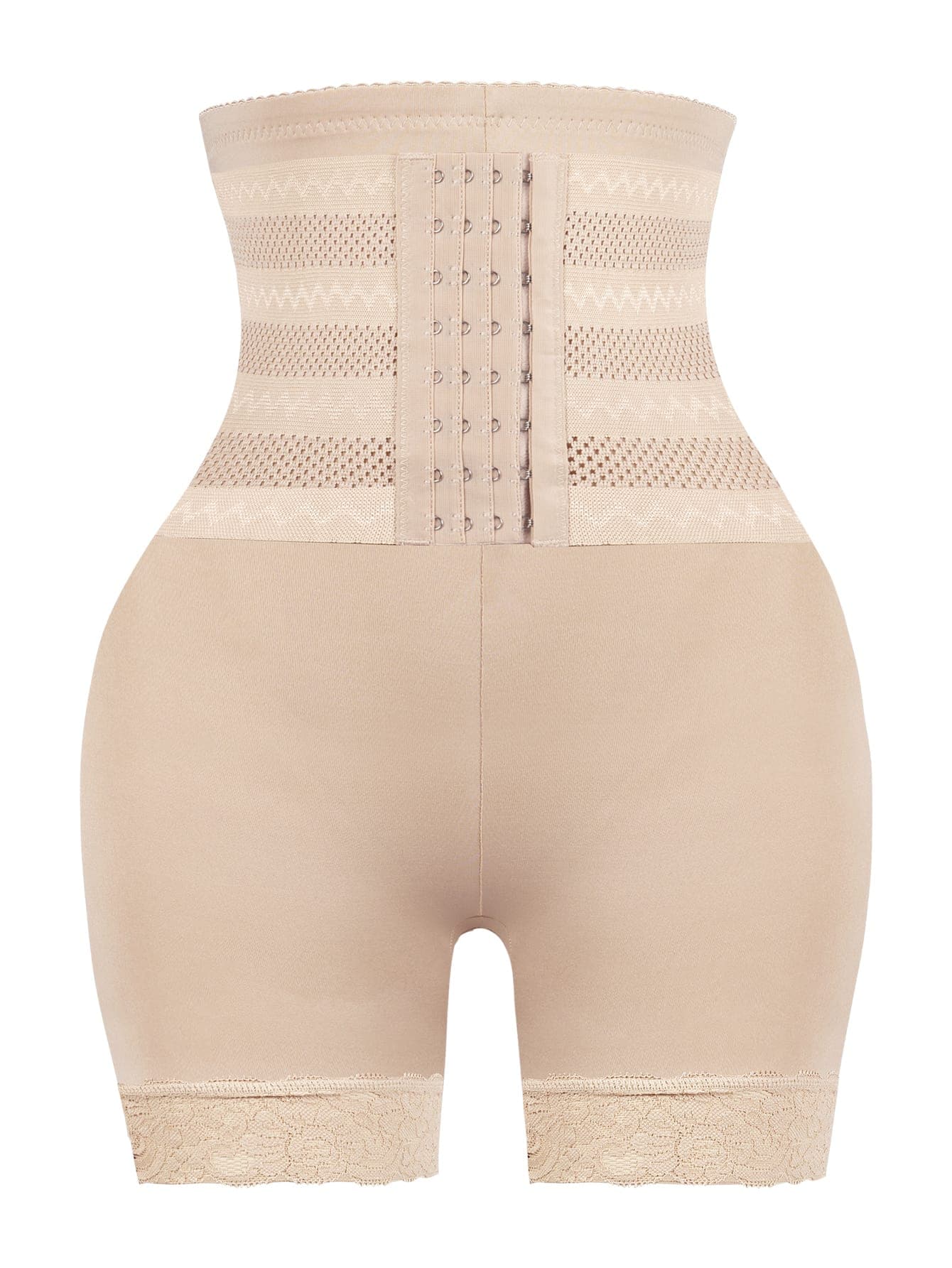 SHEIN High Waisted Lace Trim Seamless Shapewear Shorts For Women Firm Tummy Control Underwear