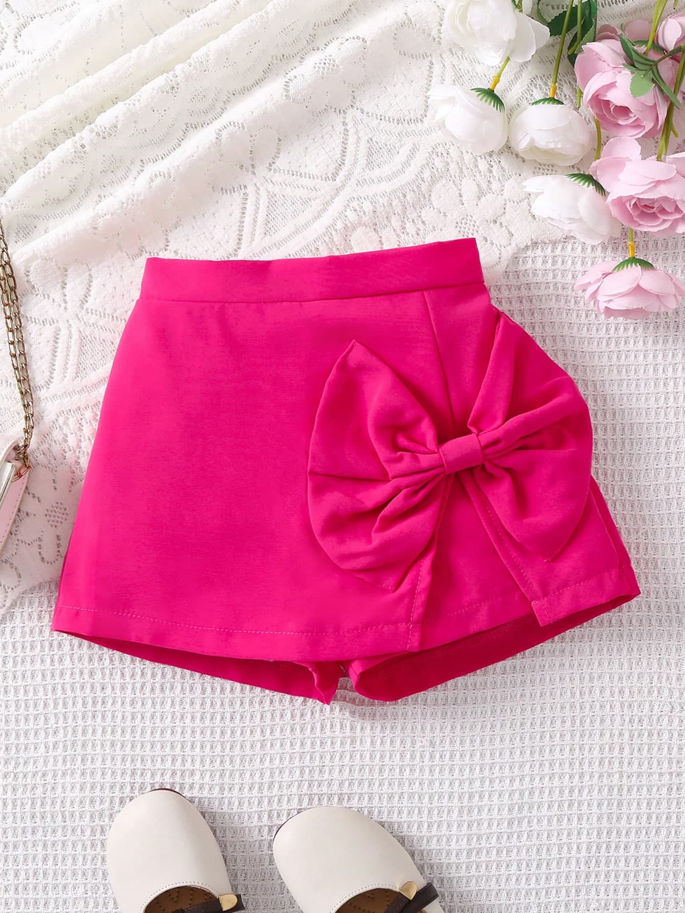 SHEIN Young Girl Bow Front Skort,Holiday,Summer,Travel