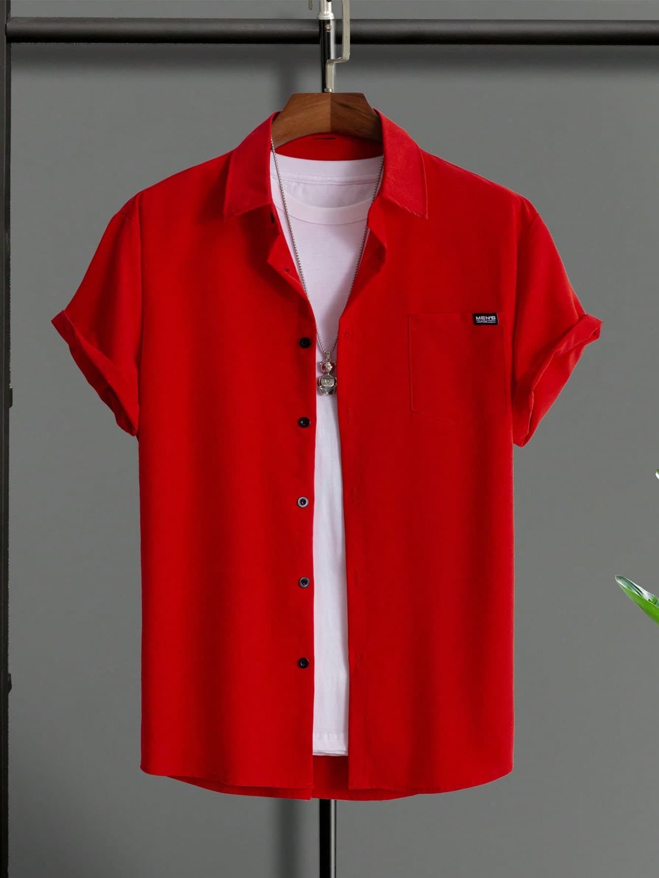 Manfinity Homme Men Patch Detail Shirt Without Tee, Formal