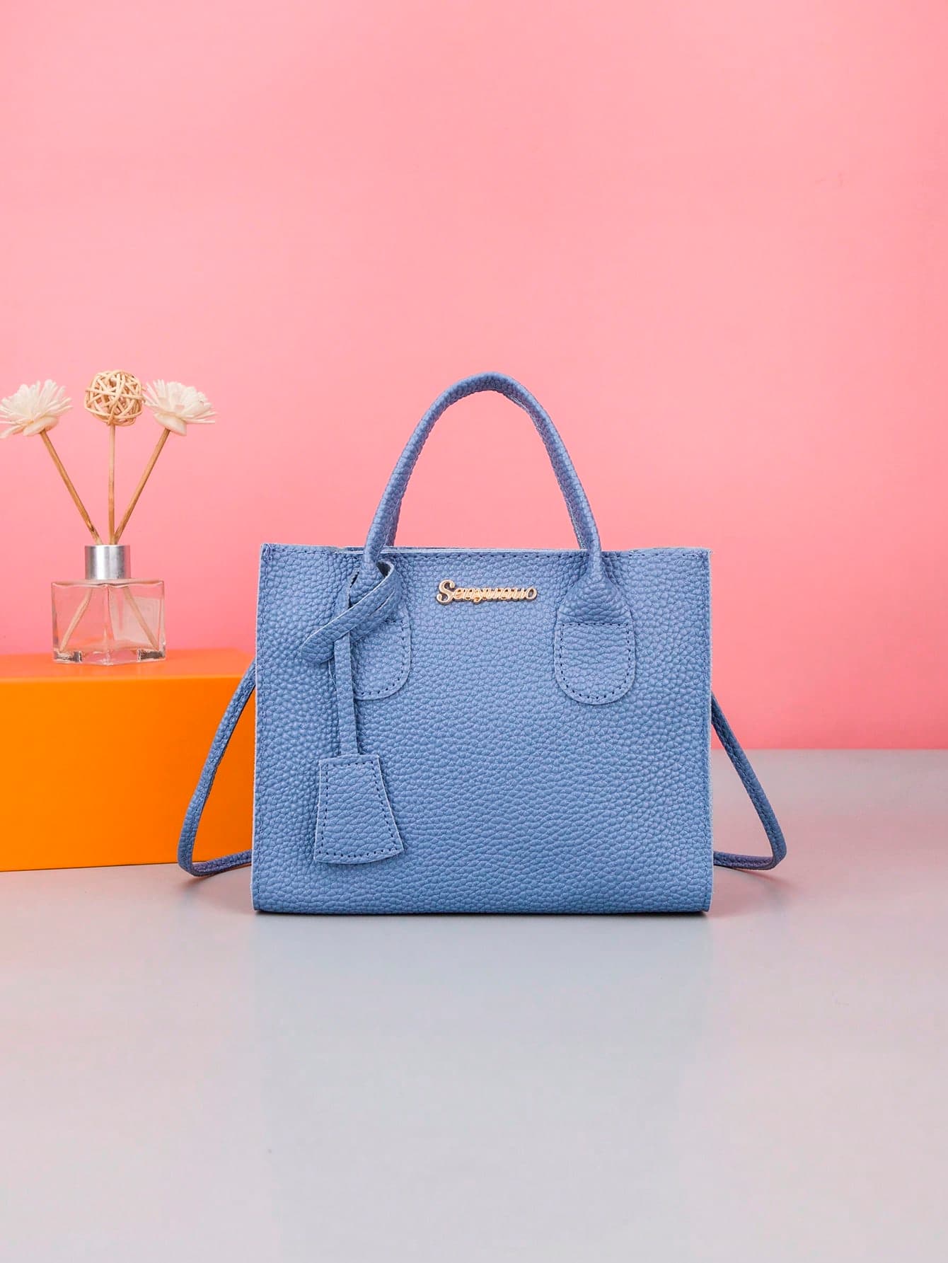 1pc New Fashion Women's Handbag, Crossbody & Hand-Carry, Suitable For Shopping, Valentine's Day Gift, Litchi Textured Fabric Small Square Bag