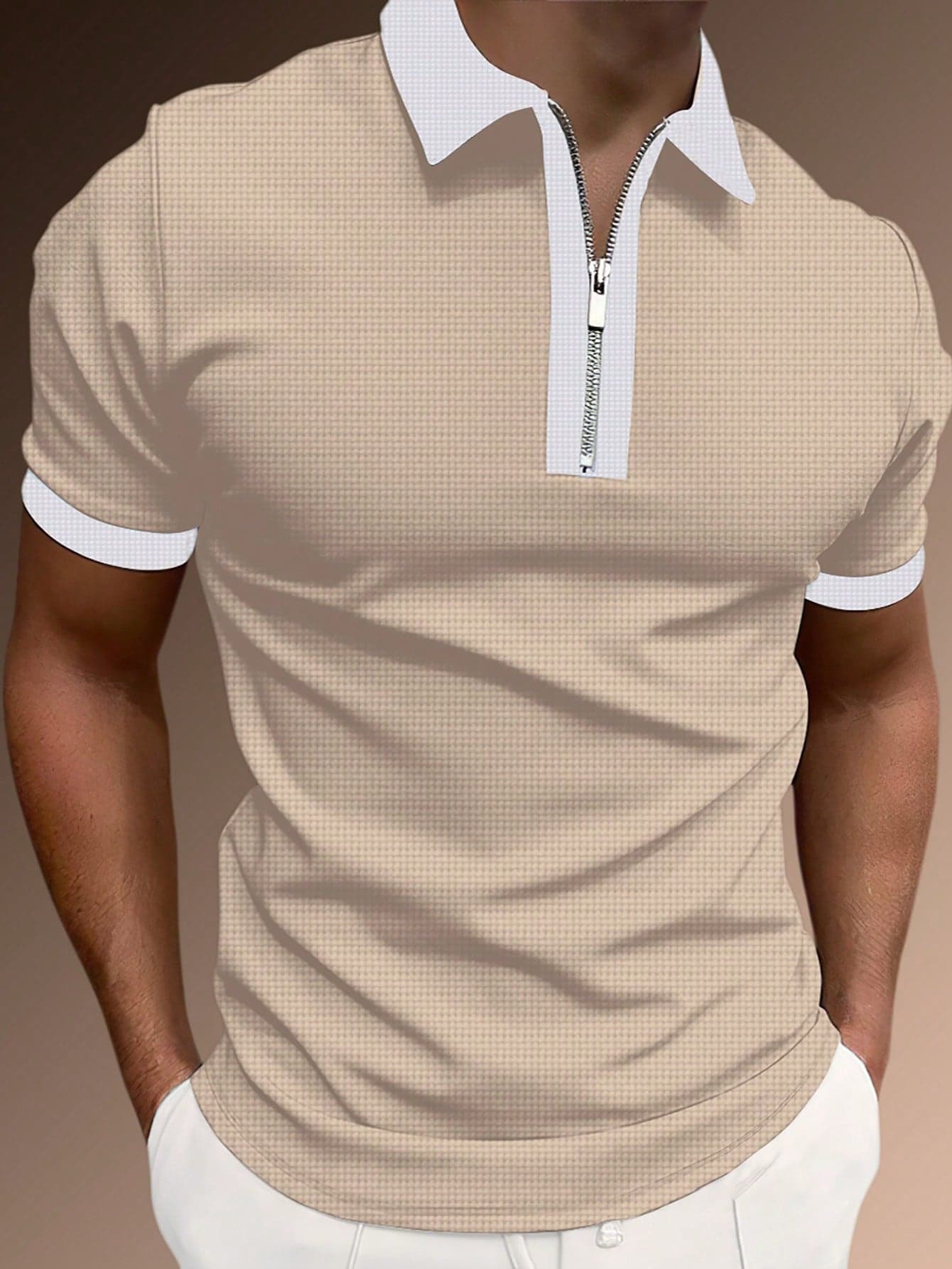 Manfinity Homme Men Half Zip Polo Shirts, For Golf, Formal