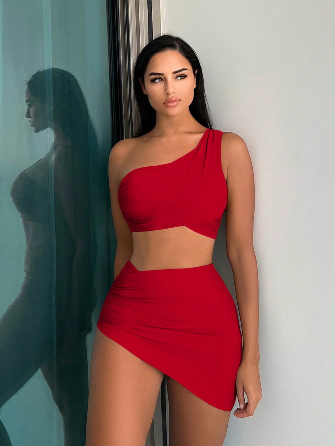 Swim Vcay 2025 Plain-Color Minimalist Two-Piece Bikini For Beach Vacation Summer