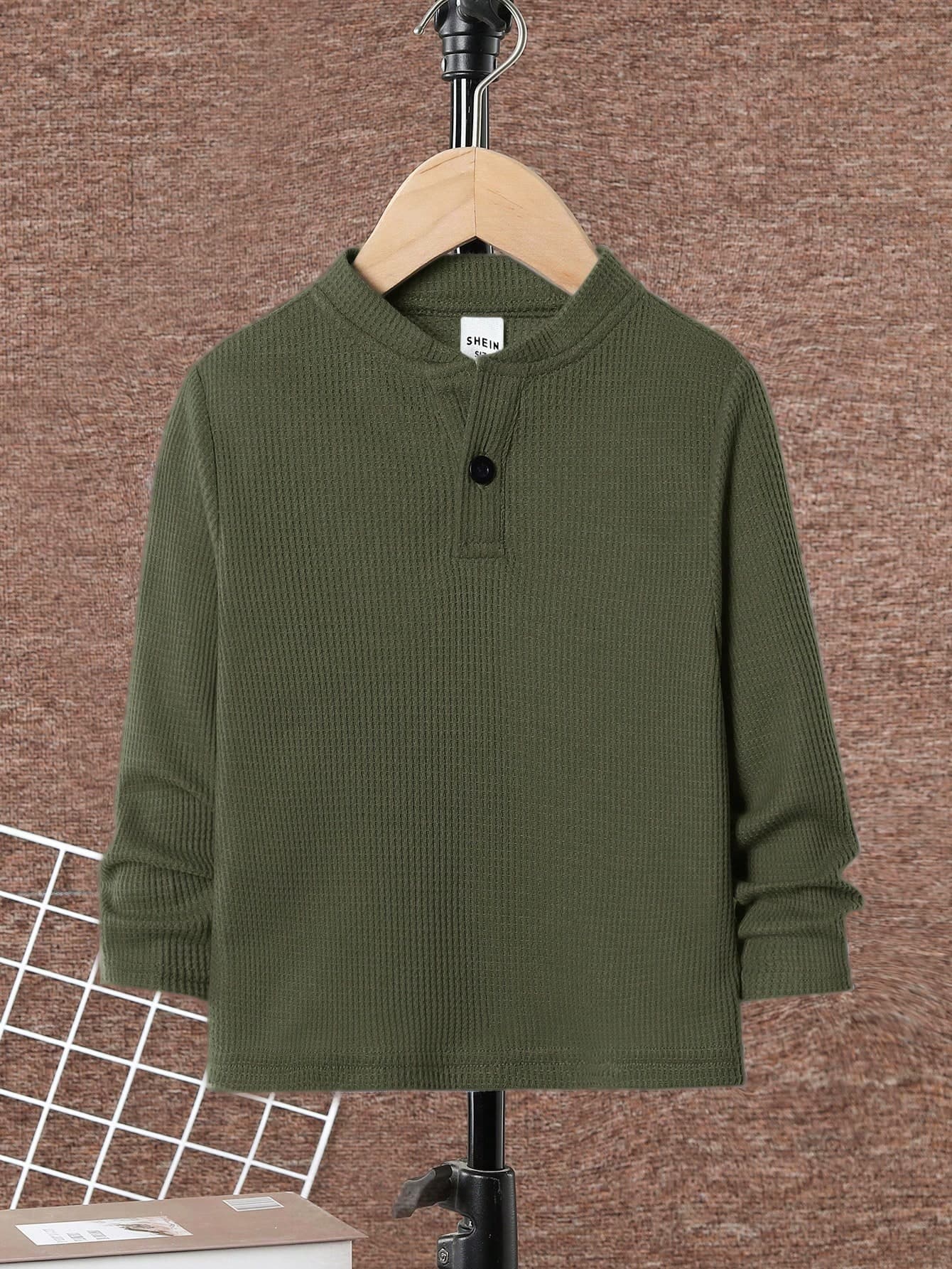 SHEIN Young Boy Casual Texture Fabric T-Shirt