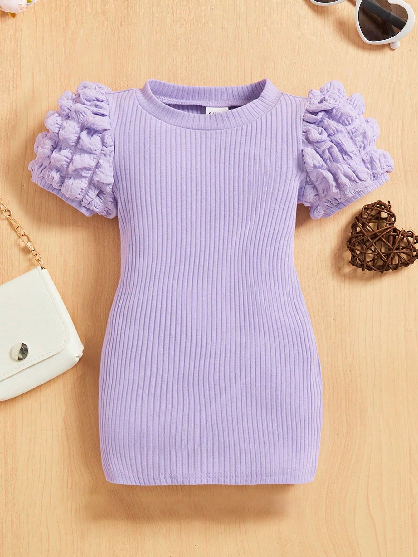 SHEIN Baby Girl's Elegant Puff Sleeve Comfortable Dress