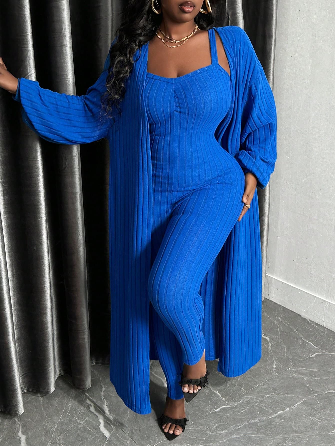 Slaydiva Women's Solid Color Romper Outerwear Plus Size Suit