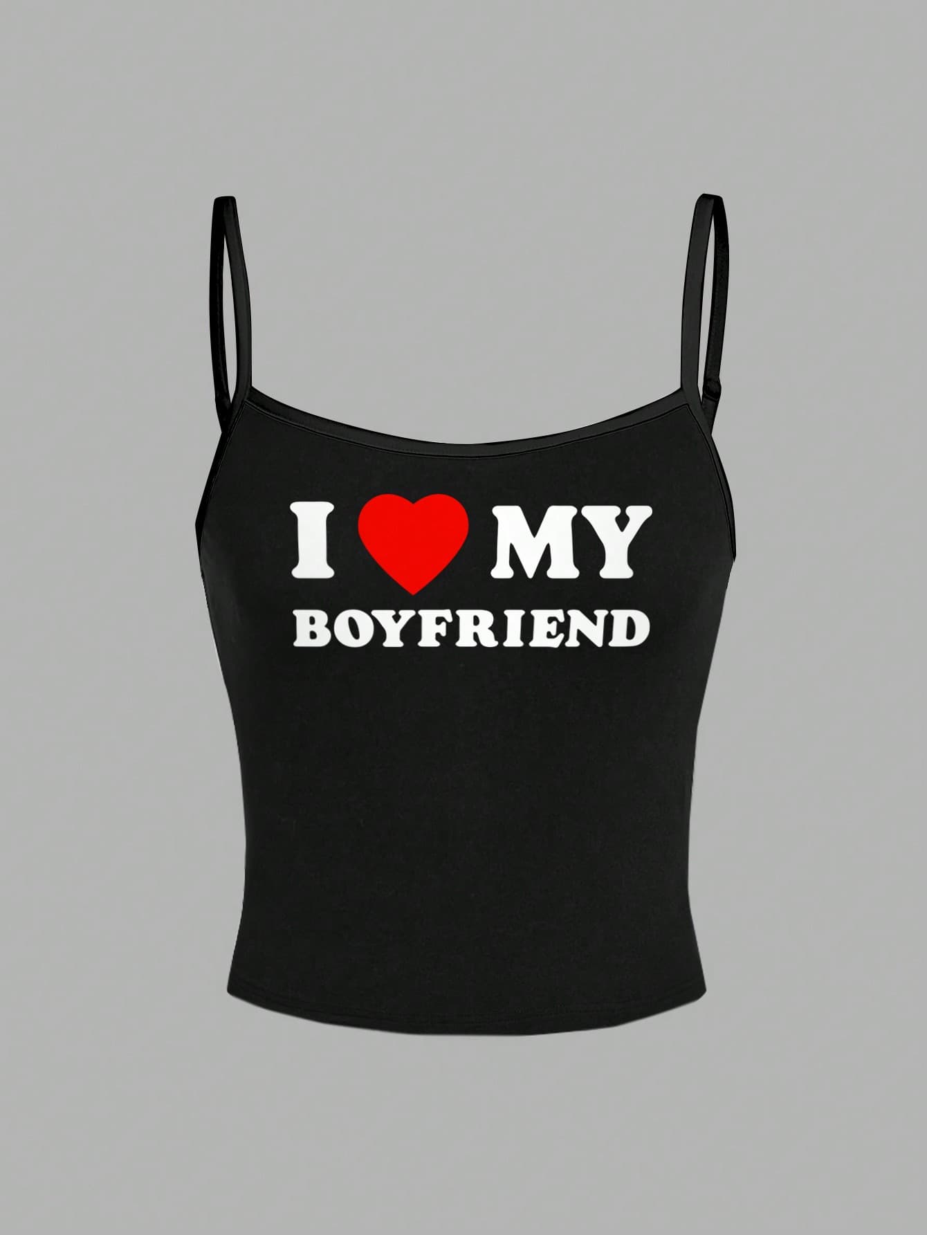 SHEIN EZwear Casual Letter Heart "I ❤ Xx" Colorblock Camisole, Slim Fit Summer Tank Top For Women, Suitable For Valentine's Day