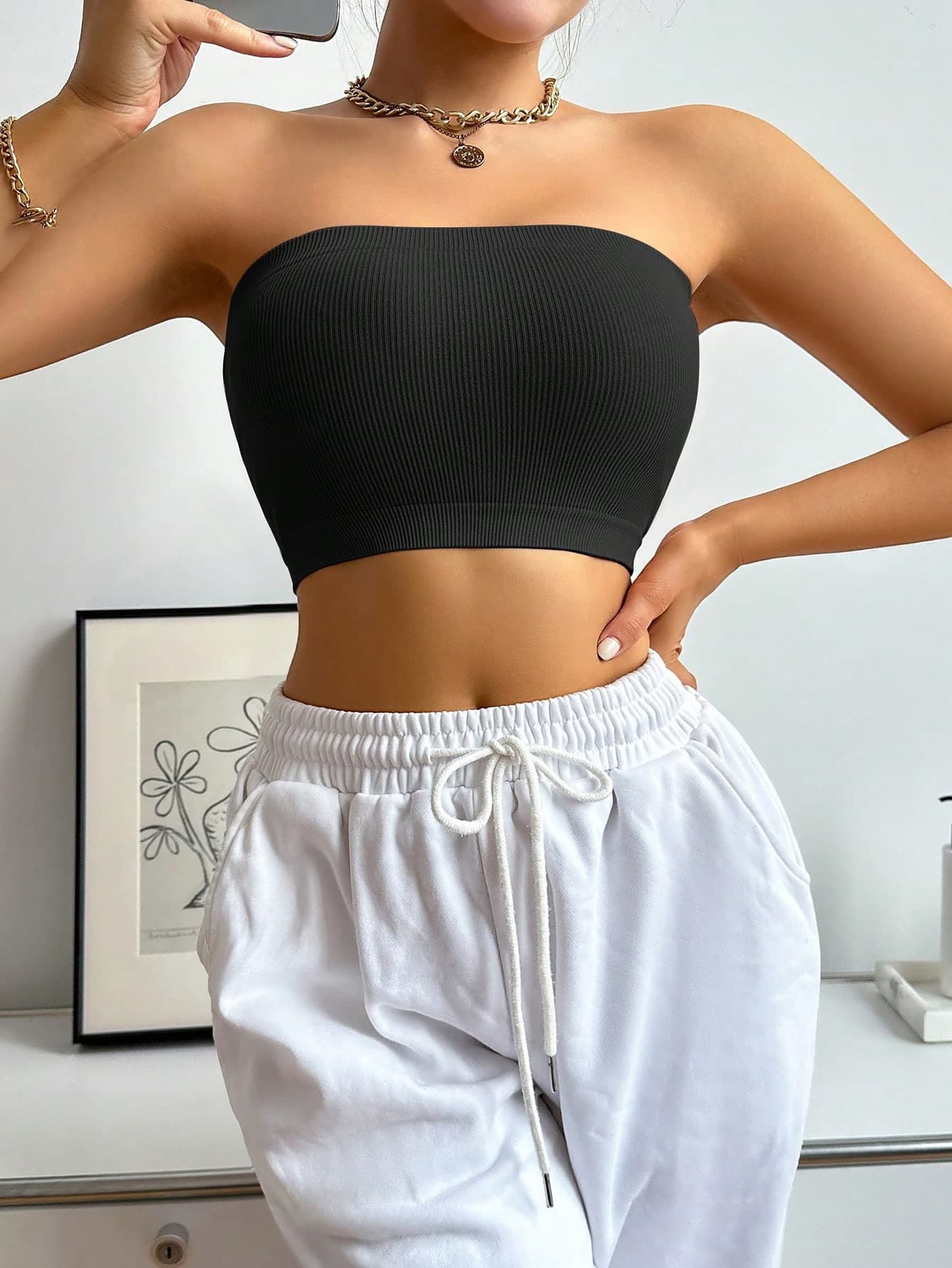 Moonlight&Mama Maternity Ribbed Bandeau Bra For Mother