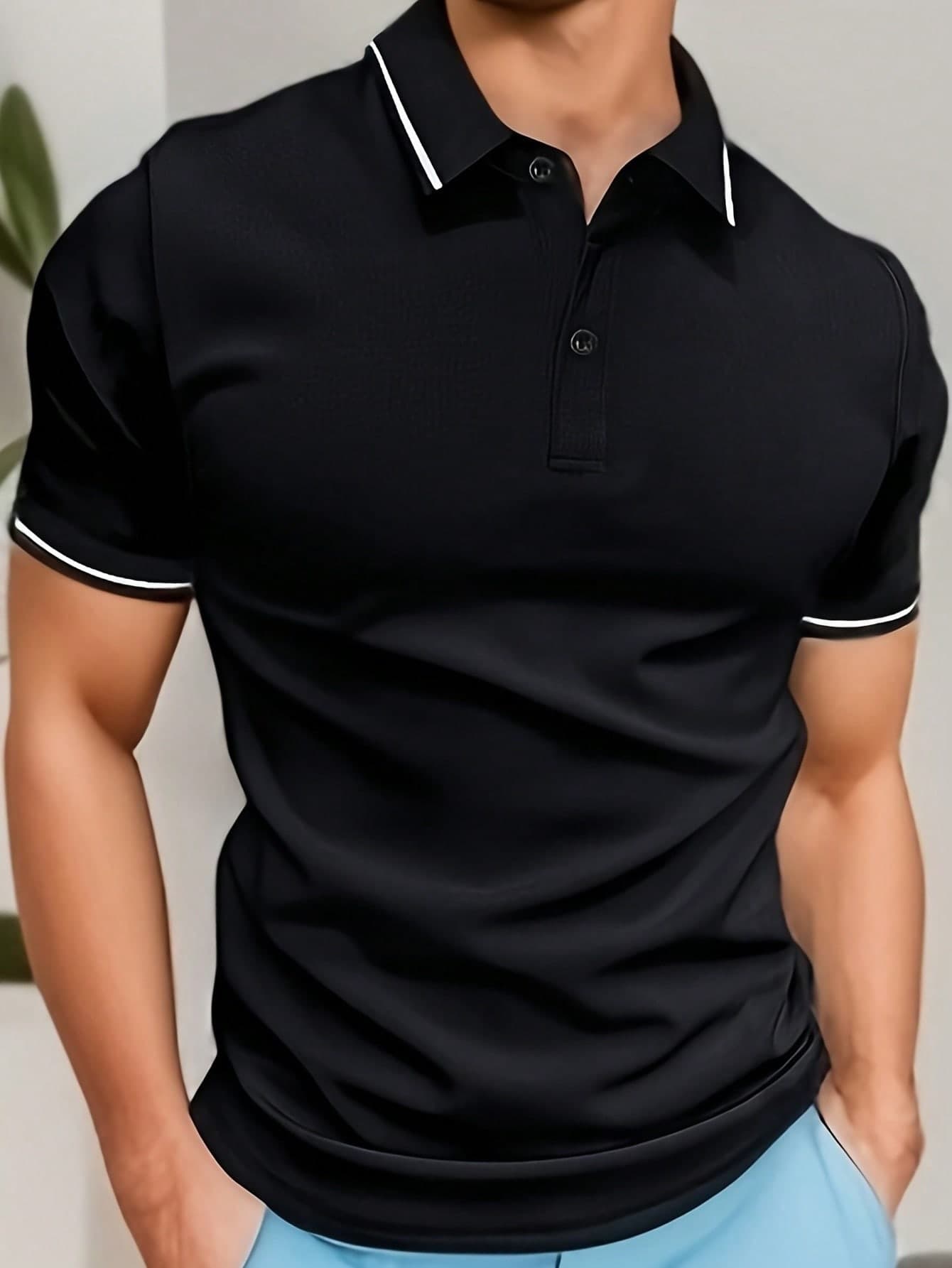 Men's Summer Short Sleeve Polo Shirt, Minimalist Retro Collared Thin All-Match Sporty Casual Outdoor Tops, Fashion Versatile, For Golf