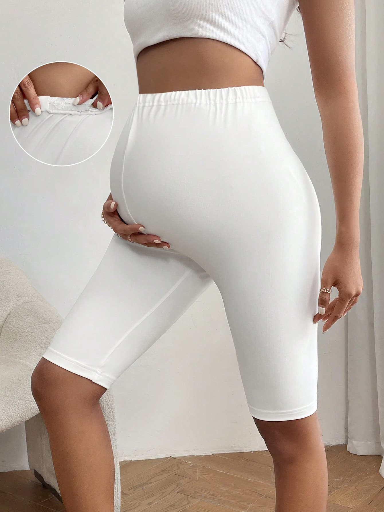 SHEIN Maternity Adjustable Waist Slip Shorts