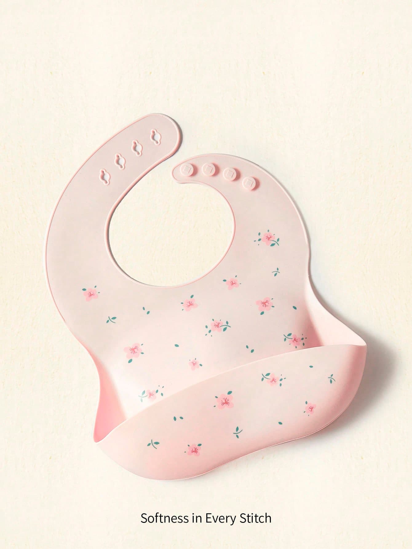 Cozy Pixies Baby Flower Pattern Silicone Bib