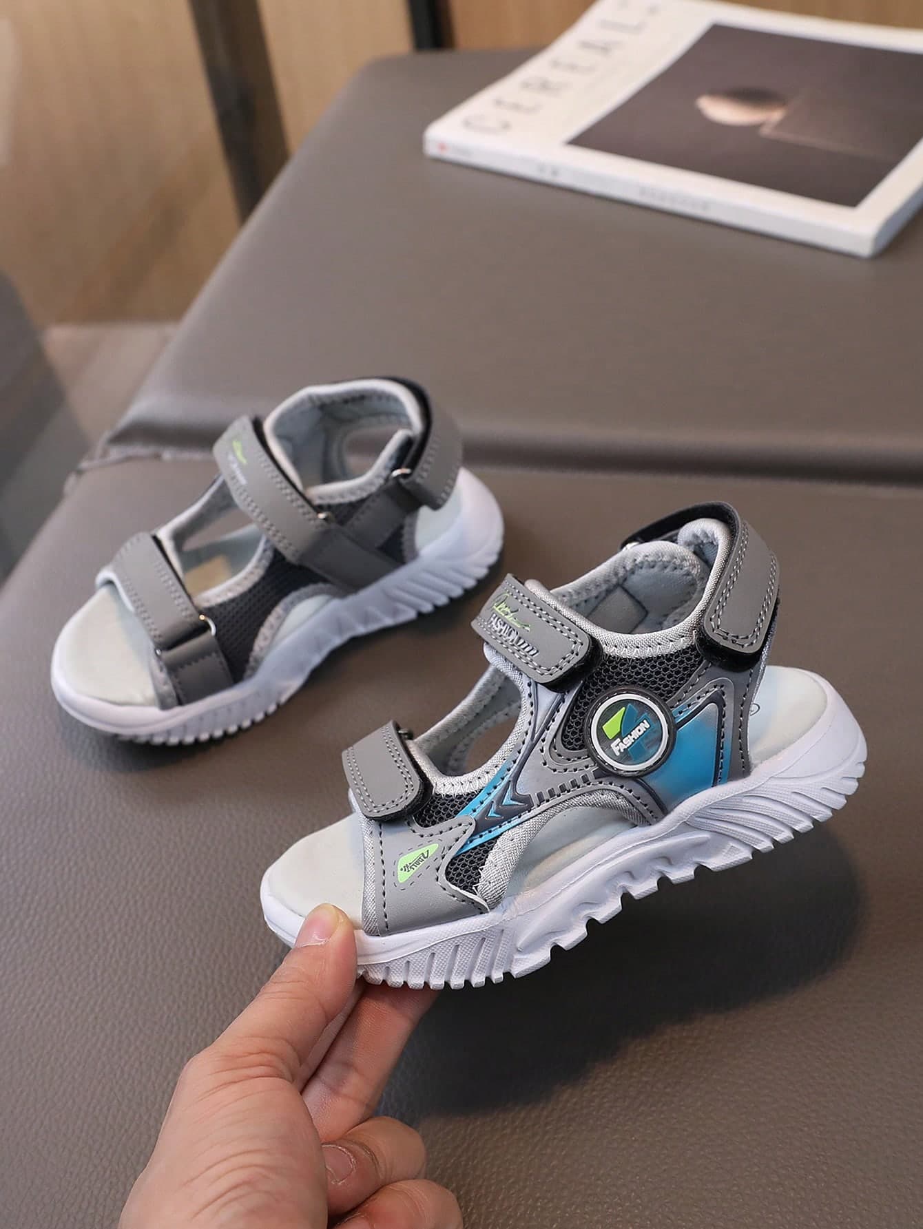 Baby Hook And Loop Two-Tone Outdoor Casual Sandals