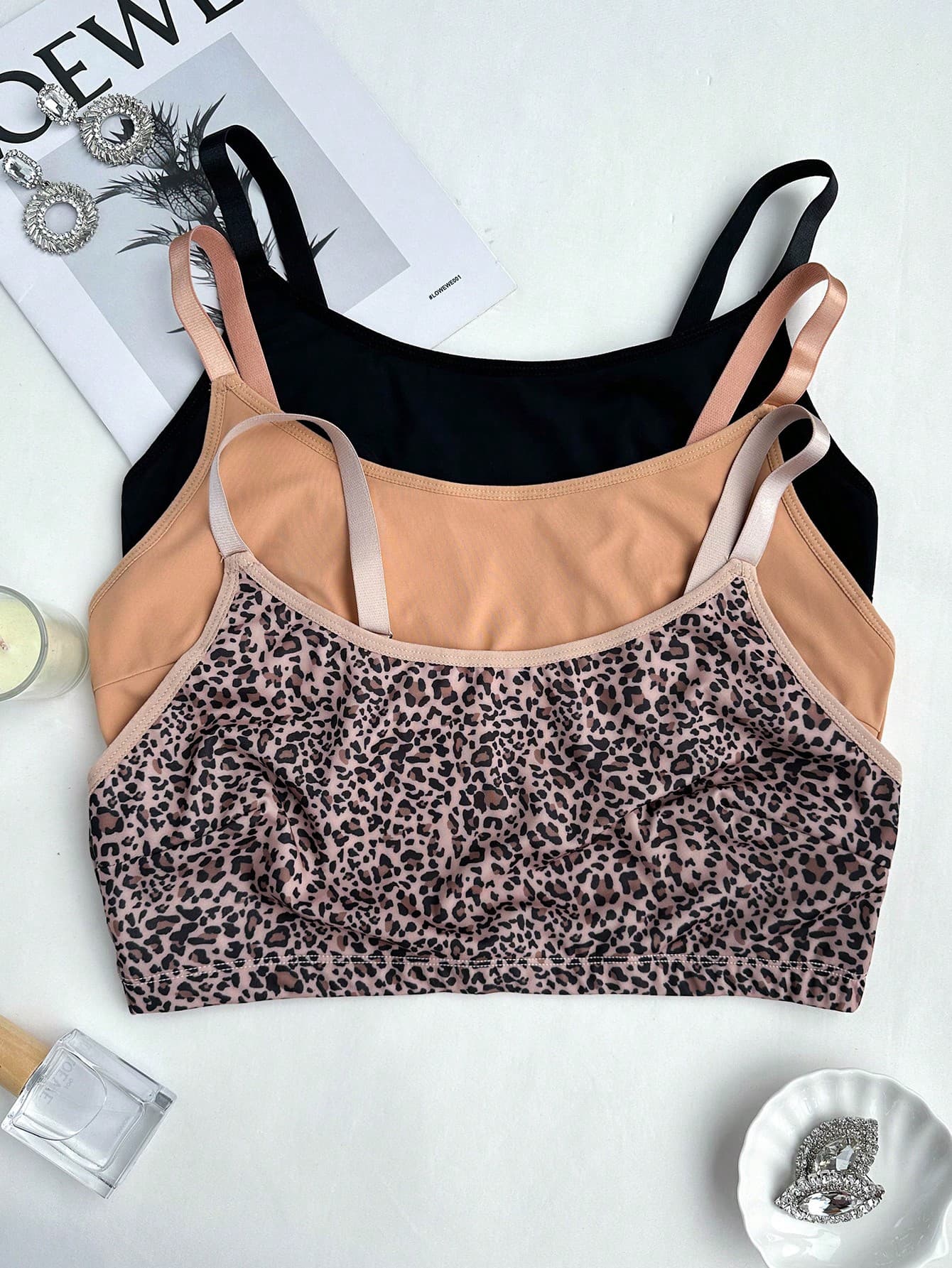 3pcs/Set Plus Size High-Stretch Comfortable Bra