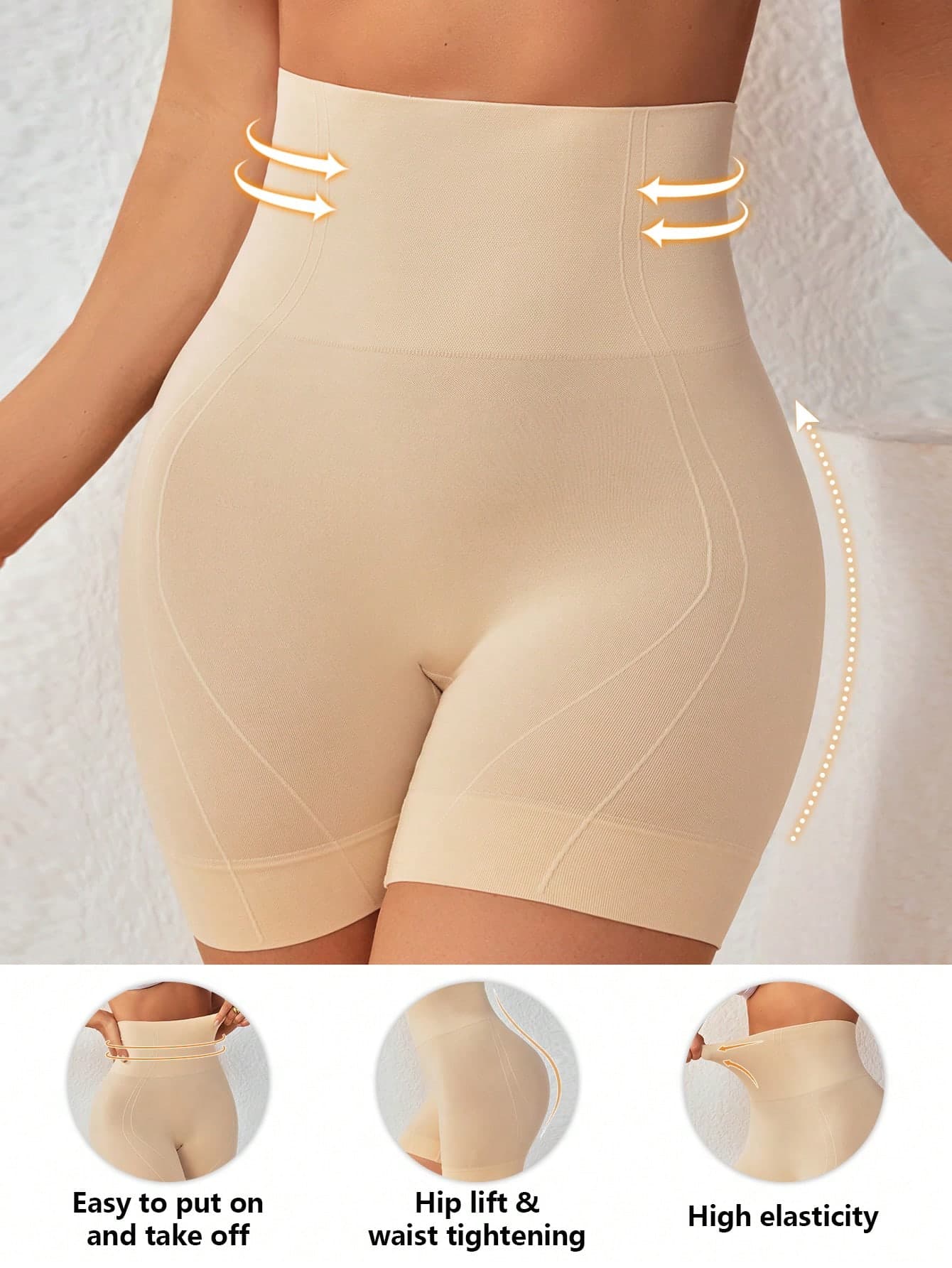 SHEIN Women's Seamless High-Waisted Abdomen Control Shapewear, Breathable Safety Pants Corset Underwear, 1pc