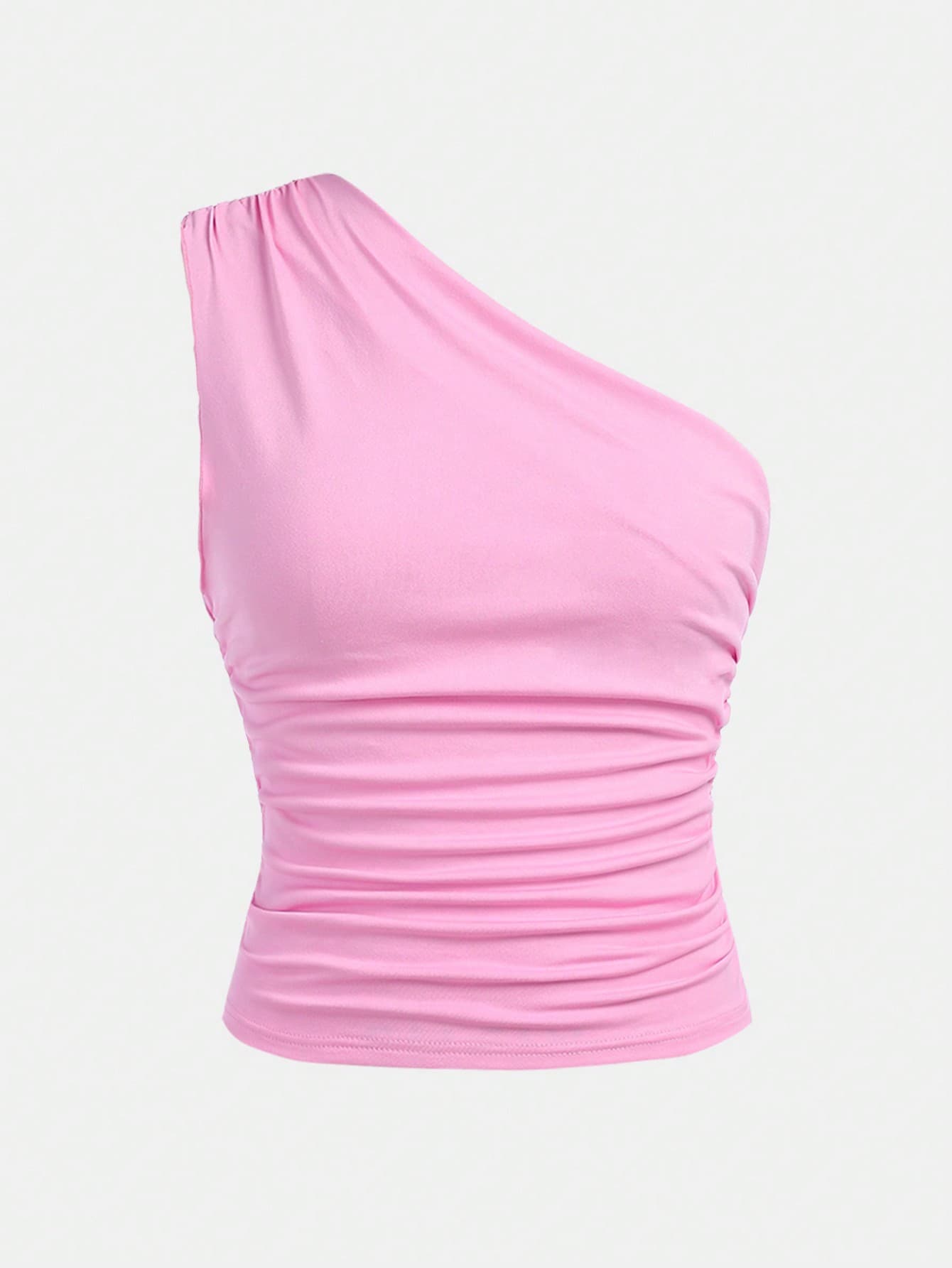SHEIN Girlism Teen Girl/Teen Girls' Solid Color Ruched Casual Halter Neck Camisole