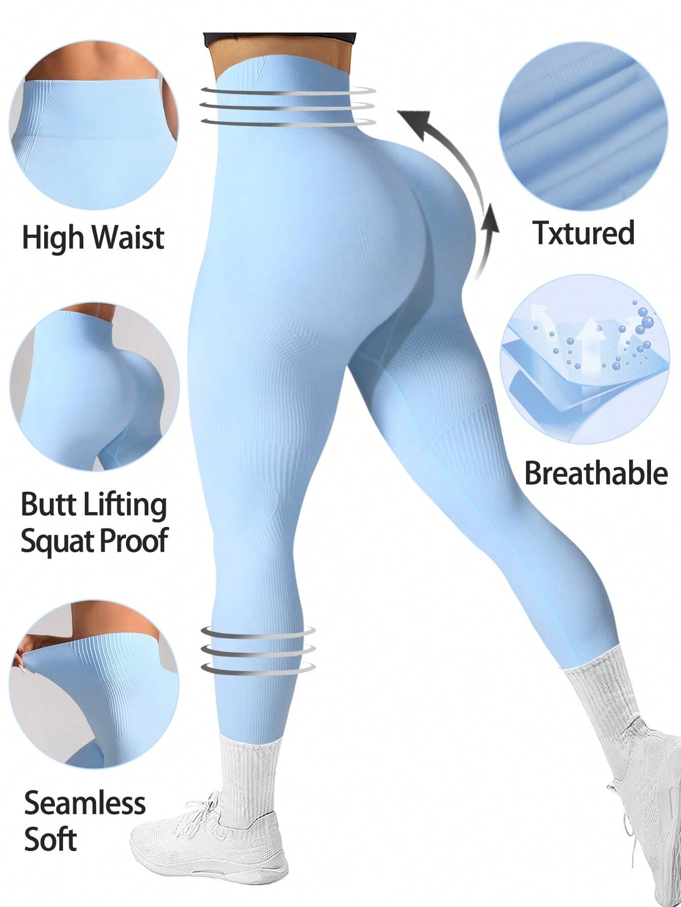 Slayform Slayform Women's Solid Color Simple & Basic Athletic Leggings For Daily Wear Yoga Pants
