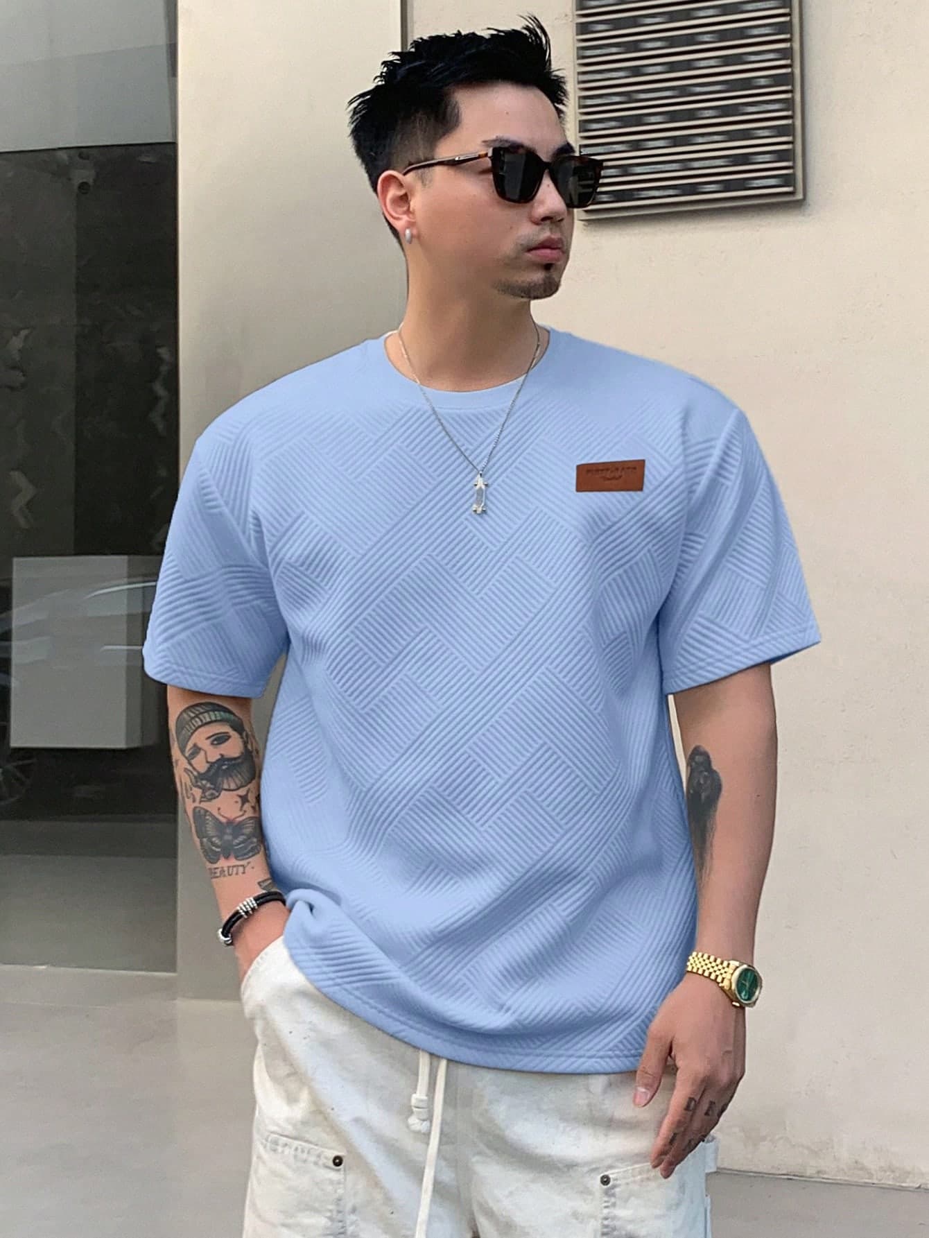 DAZY Men's Printed Round Neck Short Sleeve T-Shirt, Summer