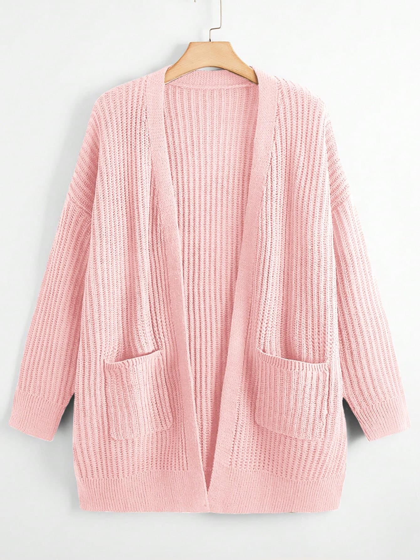 SHEIN LUNE Plus Size Women's Solid Color Minimalist Long Sleeve Cardigan, For Winter Fall Cloth For Women Autumn