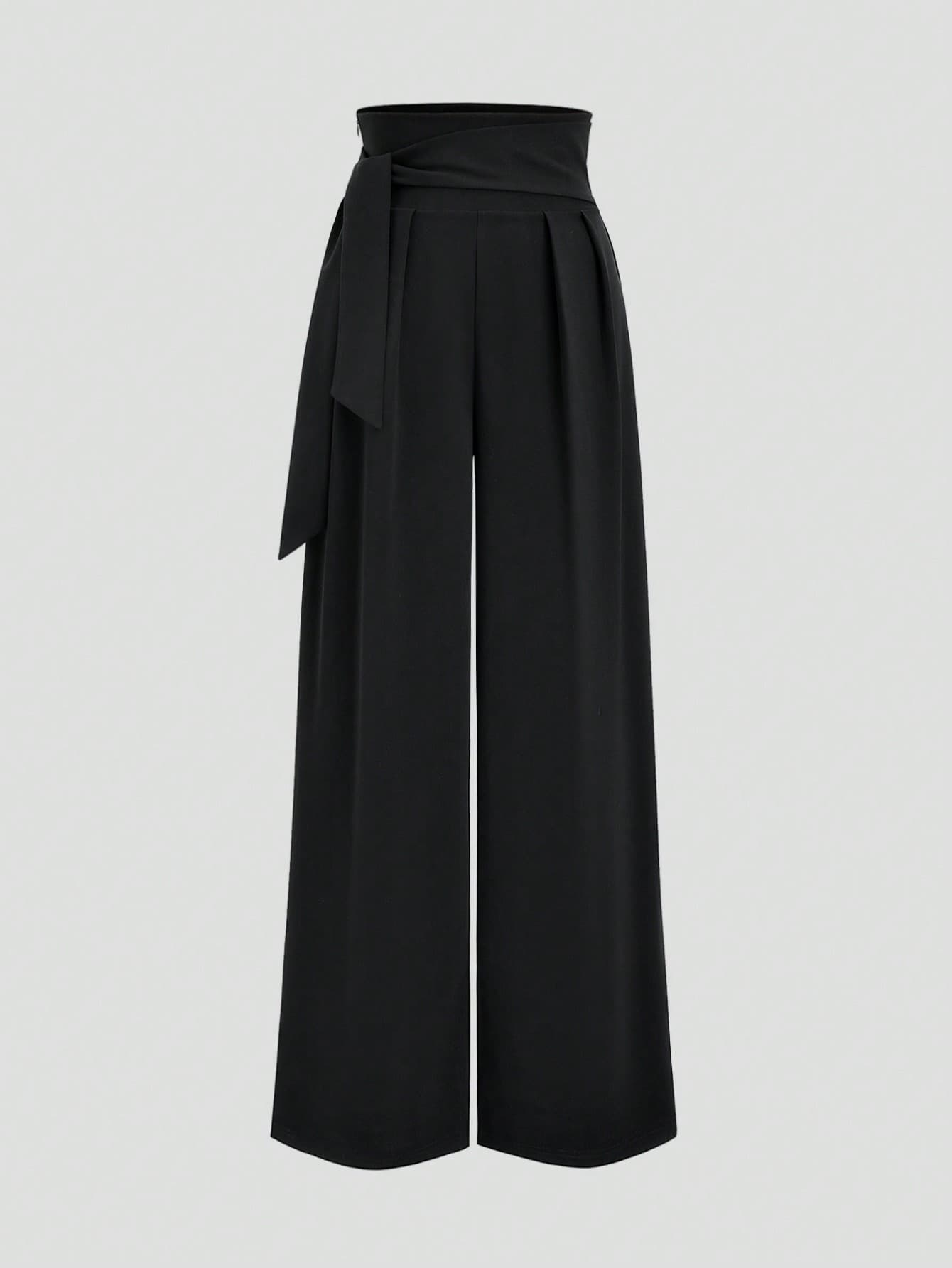 Sweetra Women's High Waisted Wide Leg Tie Straight Pants Fall Cloth For Women