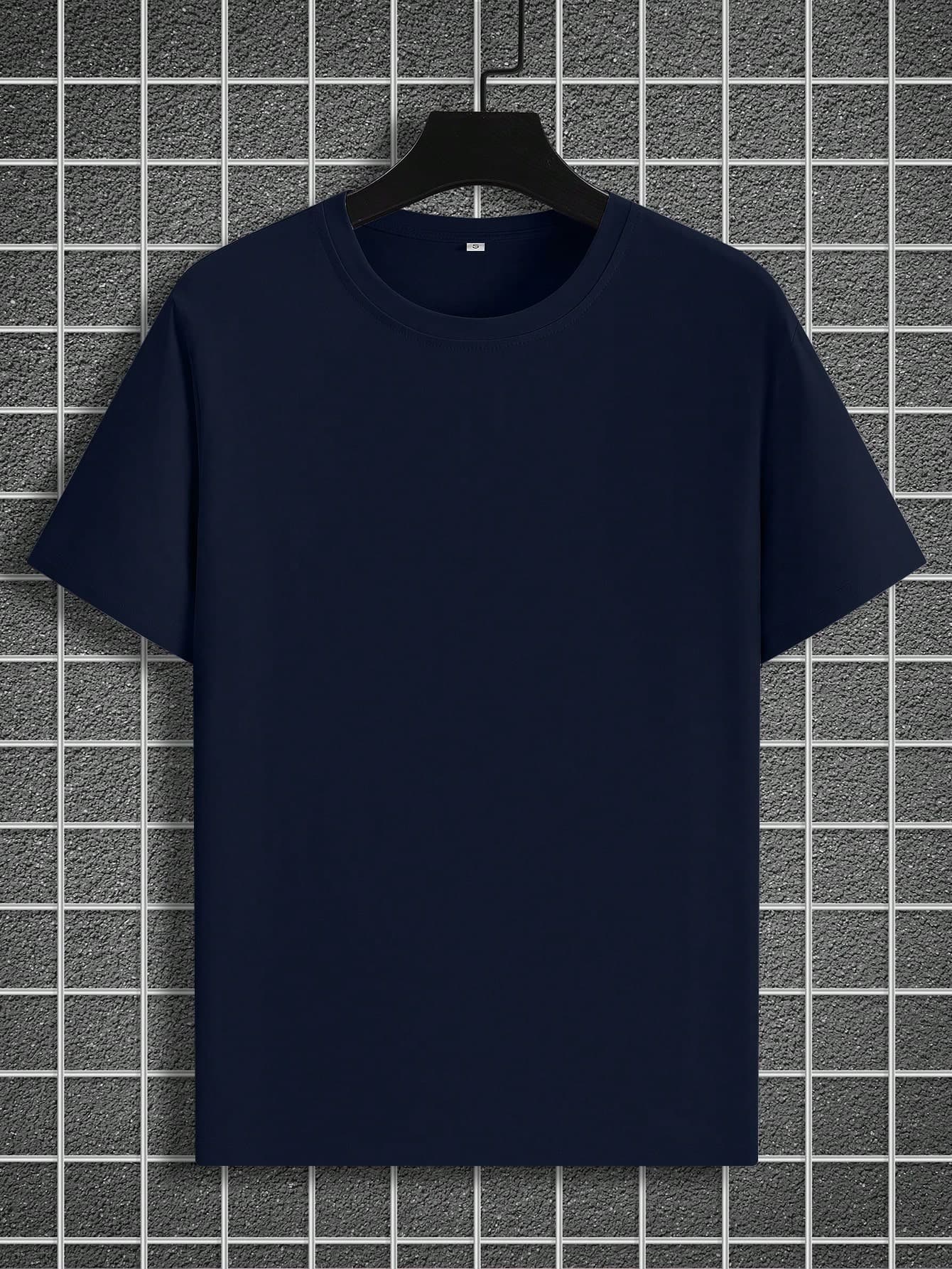 Manfinity Homme Men's Casual Solid Color Short Sleeve Round Neck T-Shirt For Summer