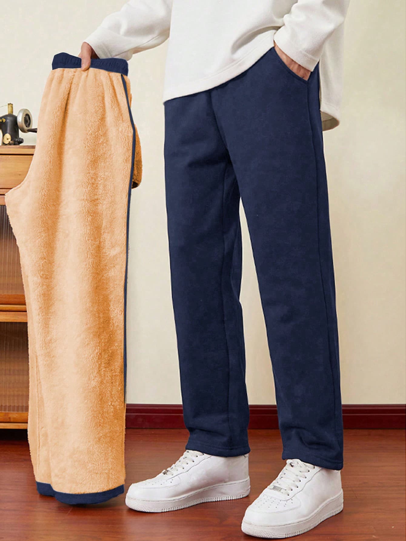 SHEIN Tween Boy Navy Blue Affordable Long Pants Suitable For Commuting, School, Daily Casual, Vacation, Travel, Sports, Spring, Summer, Autumn, Winter