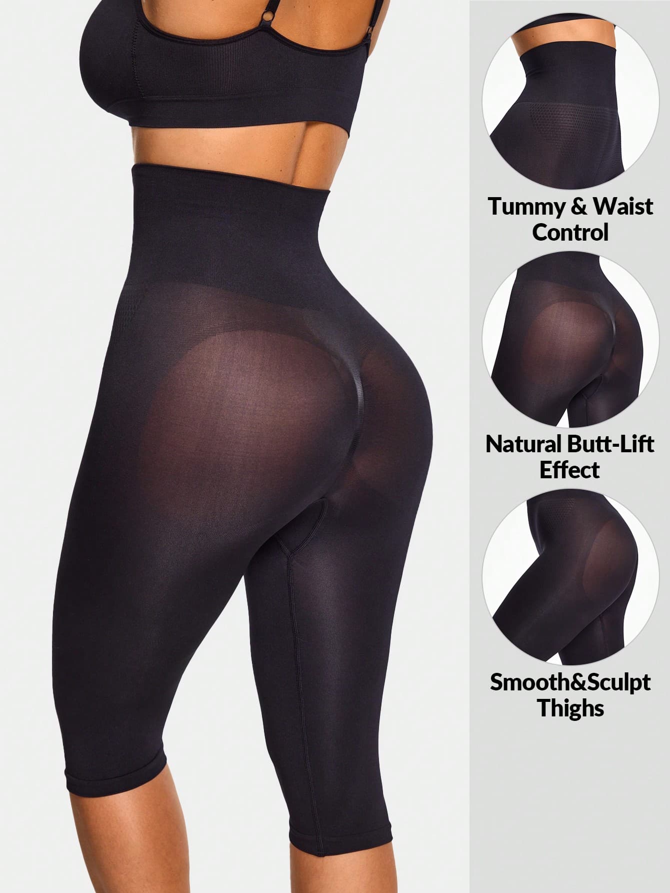 SHEIN Women's High Waist Solid Color Seamless Shaping Underwear