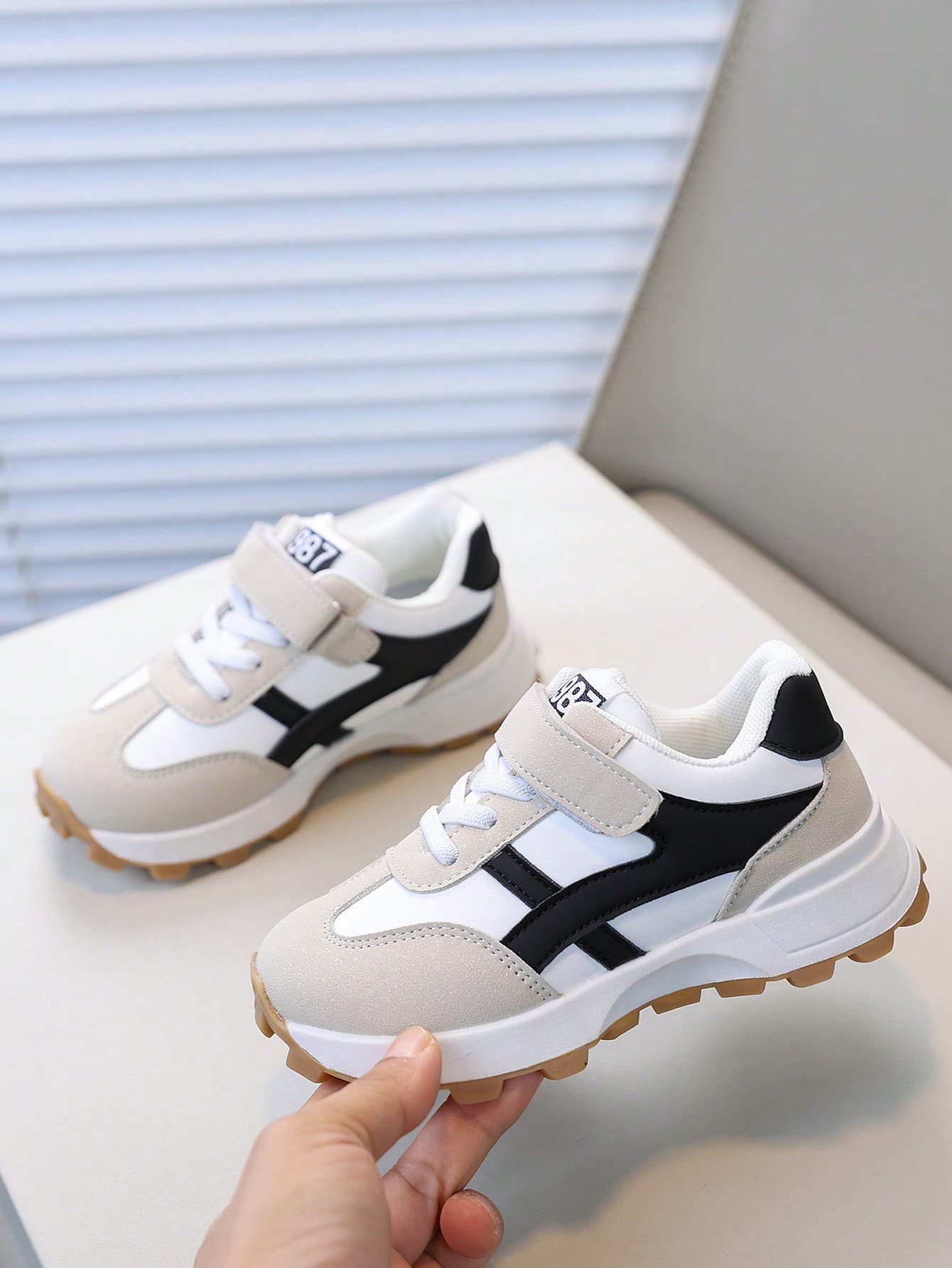 1 Pair Children Fashionable Casual Athletic Sneakers, Suitable For Boys And Girls, Toddlers, Preschoolers, Spring/Autumn