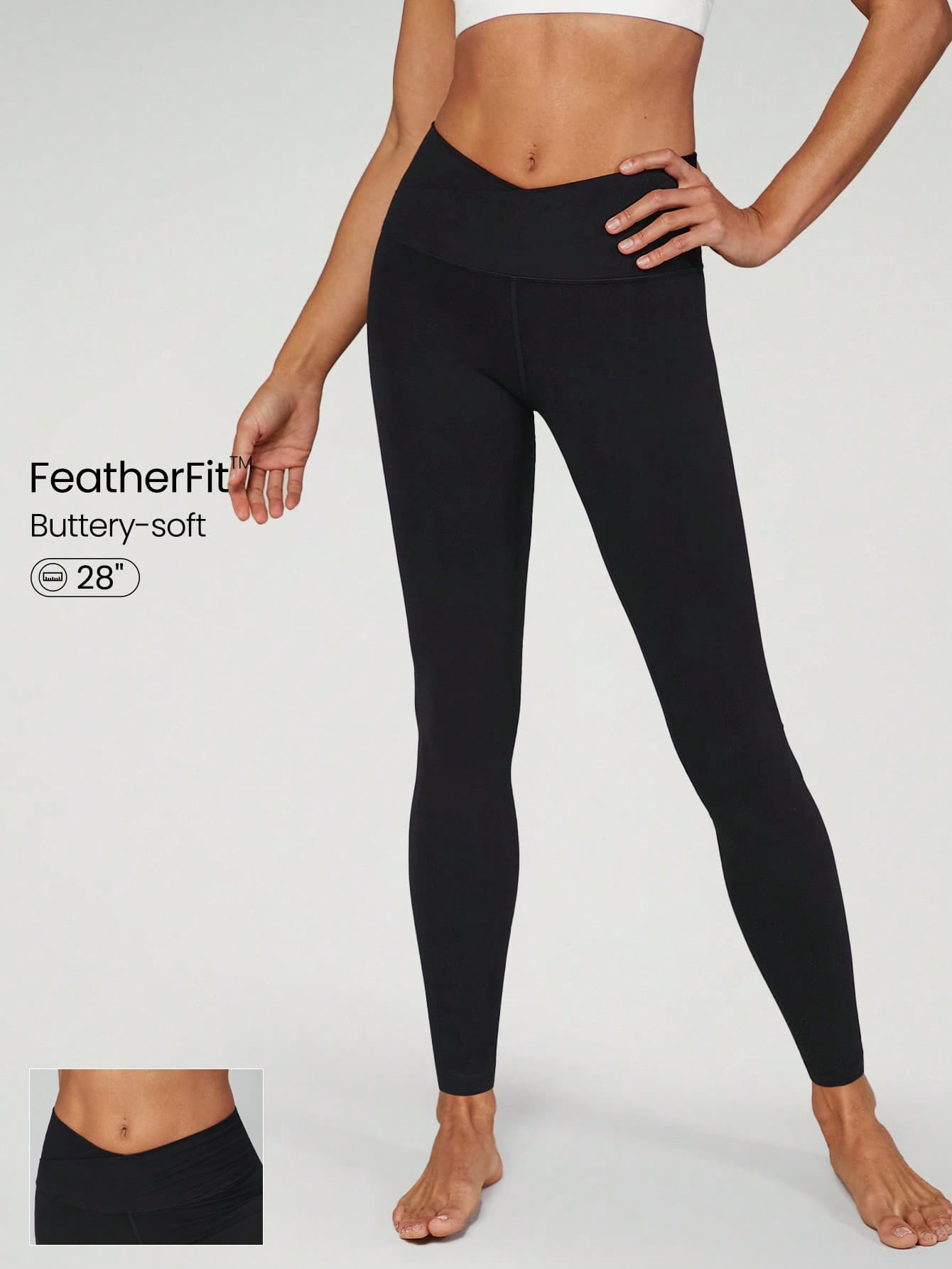GLOWMODE 28" FeatherFit™ Crossover Leggings Gym Spring Summer