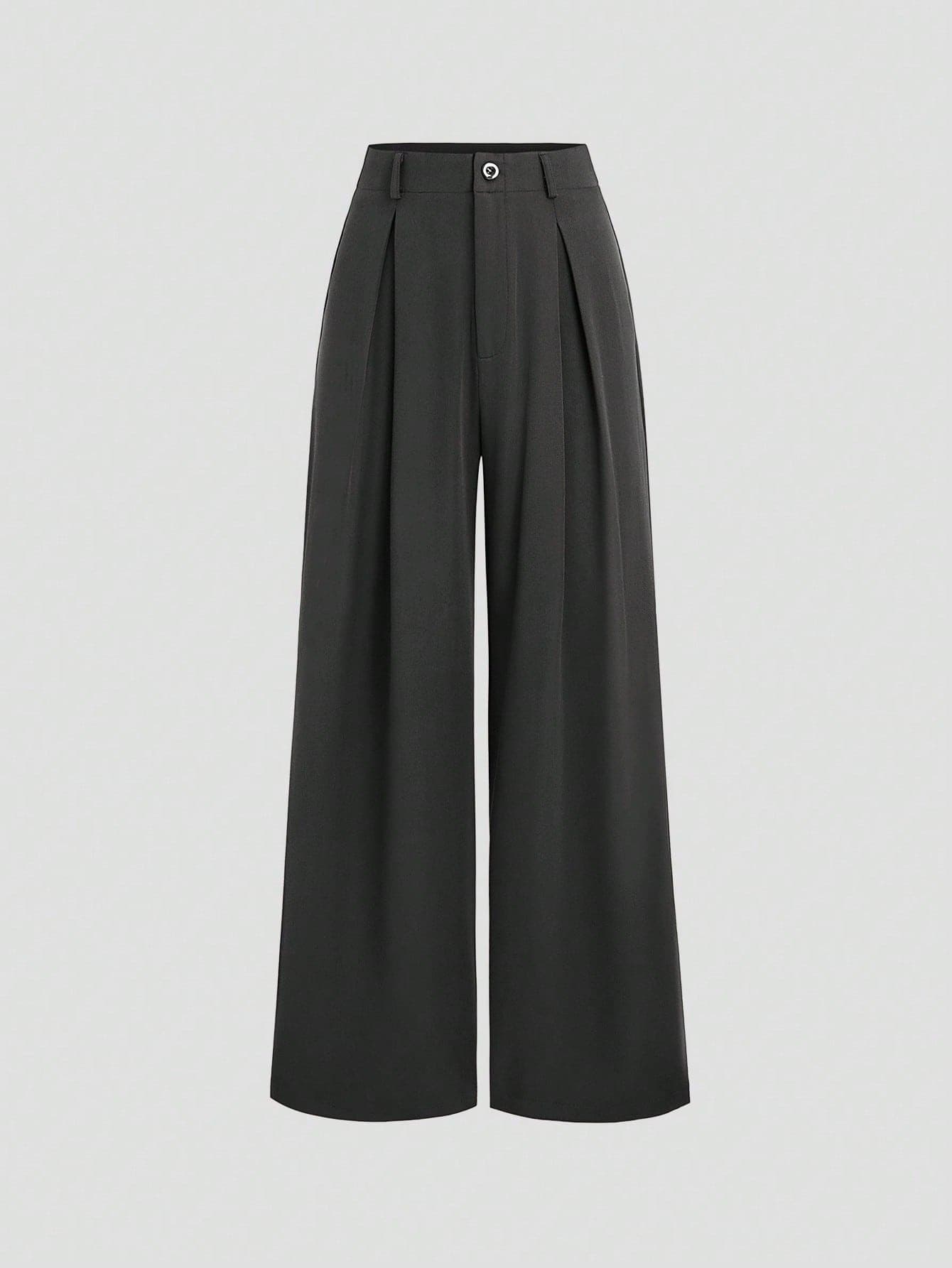 Sweetra Women Vintage Elegant Jacquard Crinkle Pleated Wide Leg Pants,Autumn/Winter Fall Cloth For Women