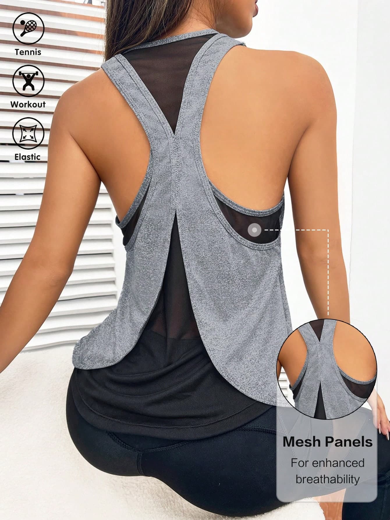 Gameset SHEIN Sport Women Solid Color Simple Seamless Daily Sports T-Shirt Gym Top Fitted Shirtworkout Tank Top