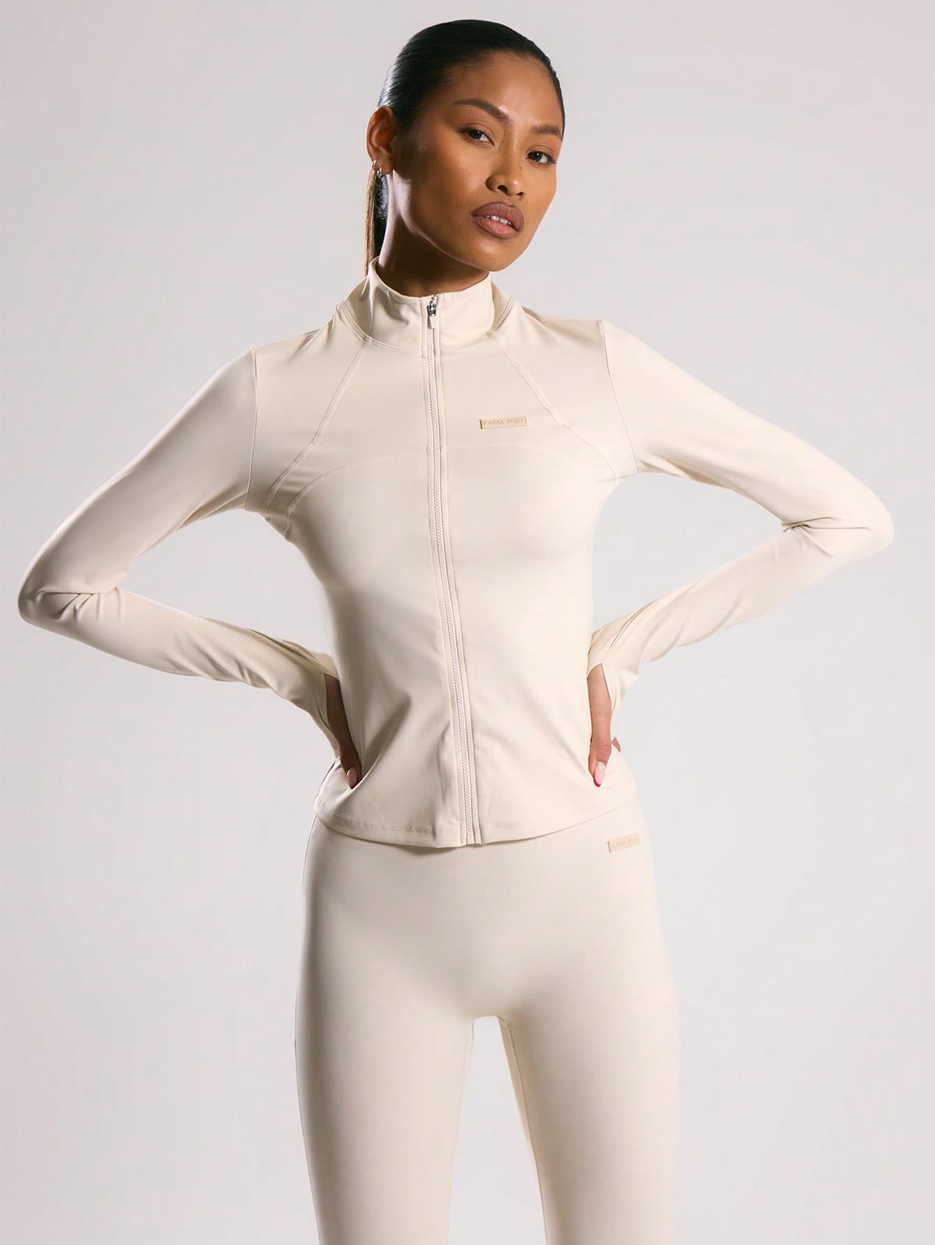 Musera Sport High Neck Full Zip Up Seam Detail Slinky Contour Jacket Top , Padel, Tennis, Pickleball Gym Fitness Winter Summer