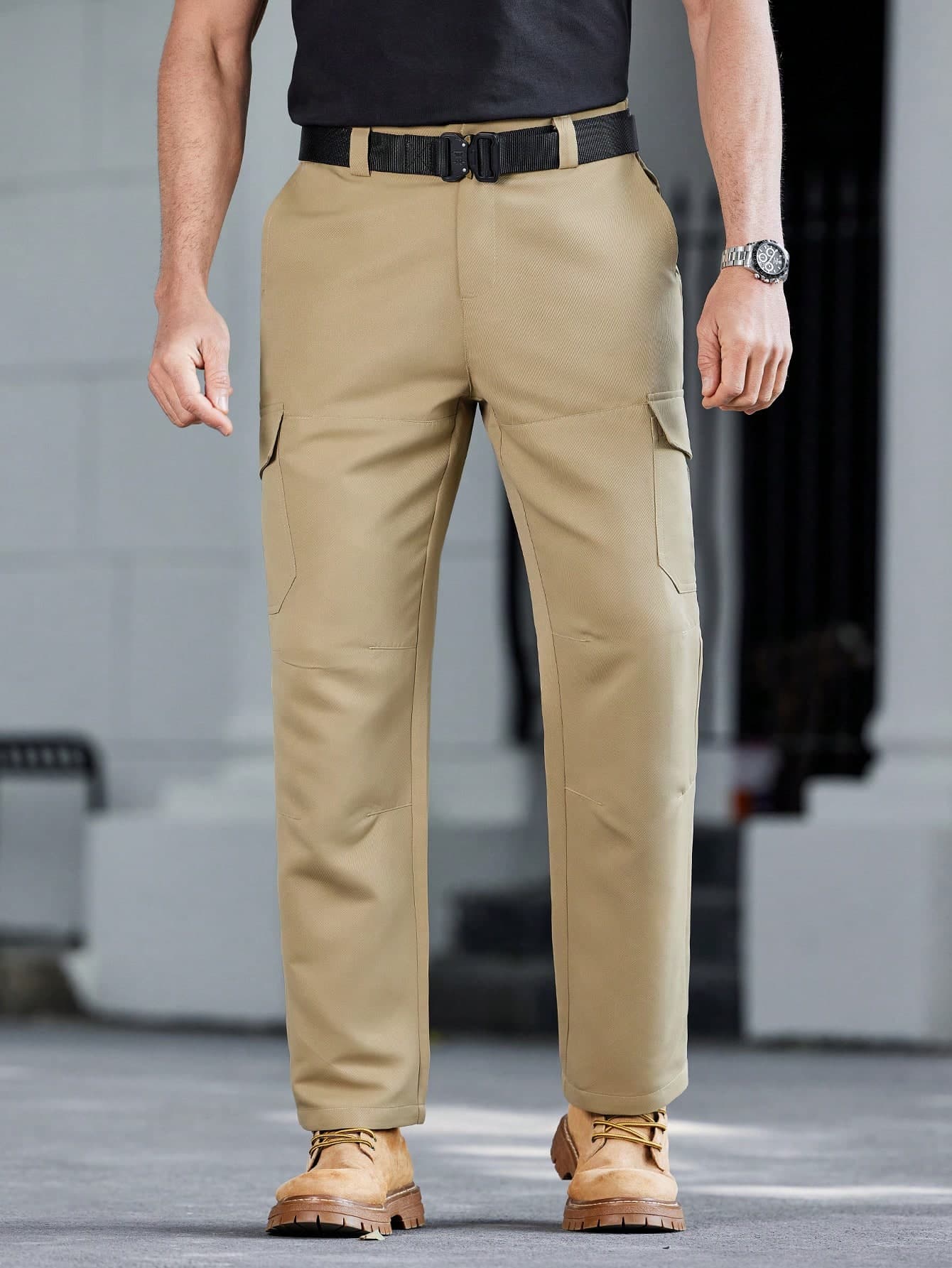 Manfinity Homme Men's Casual Solid Color Pants, Minimalist Fashion Everyday Wear