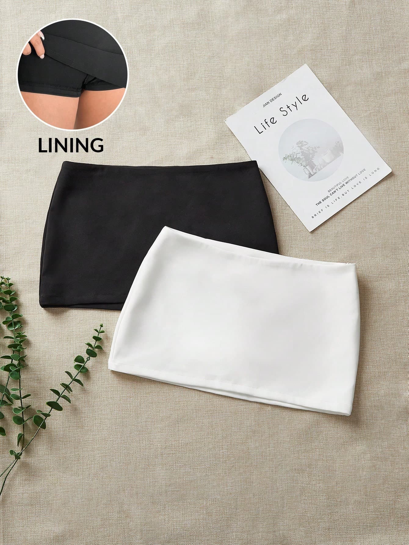 Comfortcana Two-Piece Set Mini Skirt, Minimalist, Fashion, Casual, Solid Color