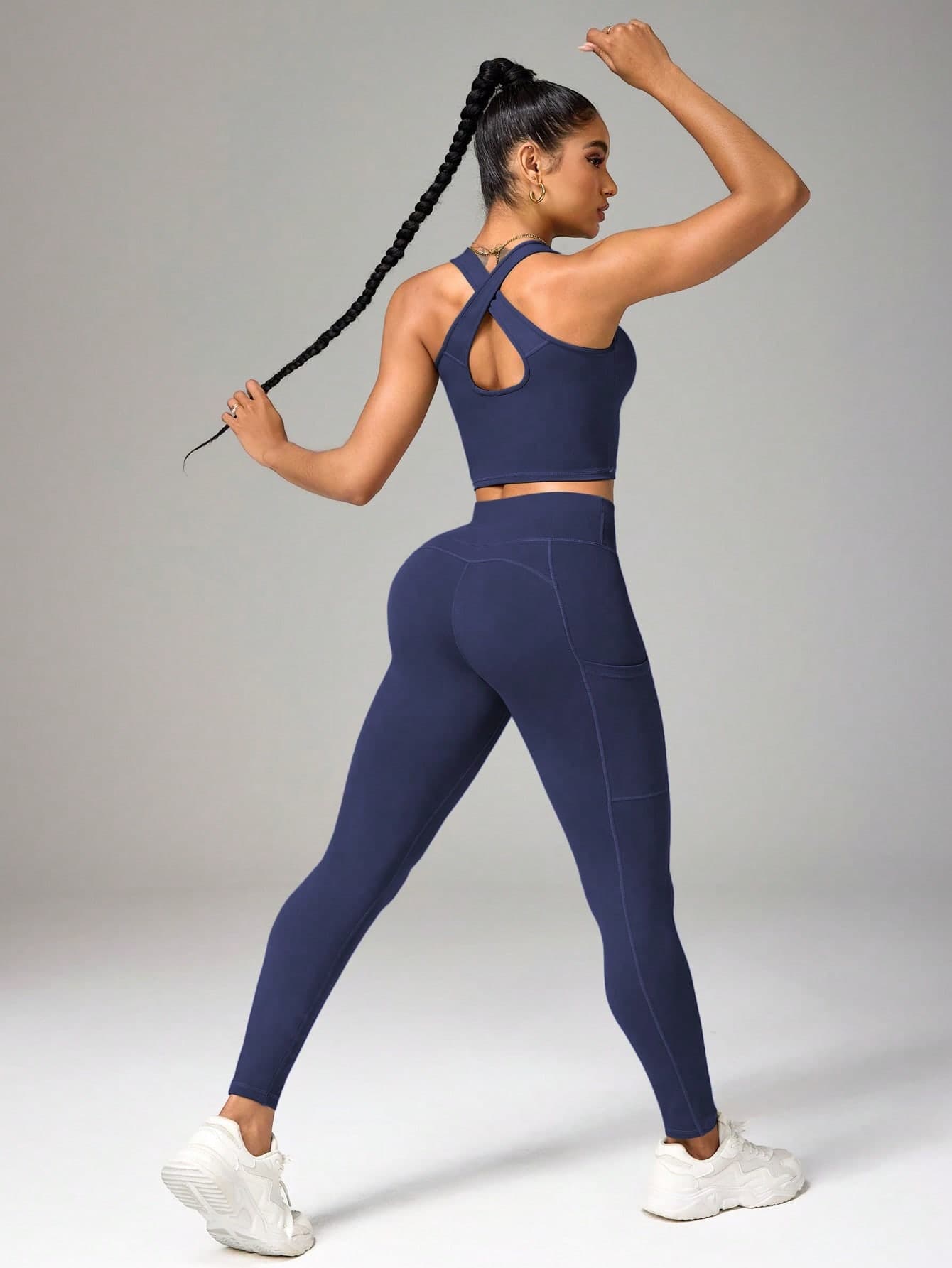 Eassivo Eassivo Solid Color Camisole And Leggings Seamless Activewear Set Workout Women Sets