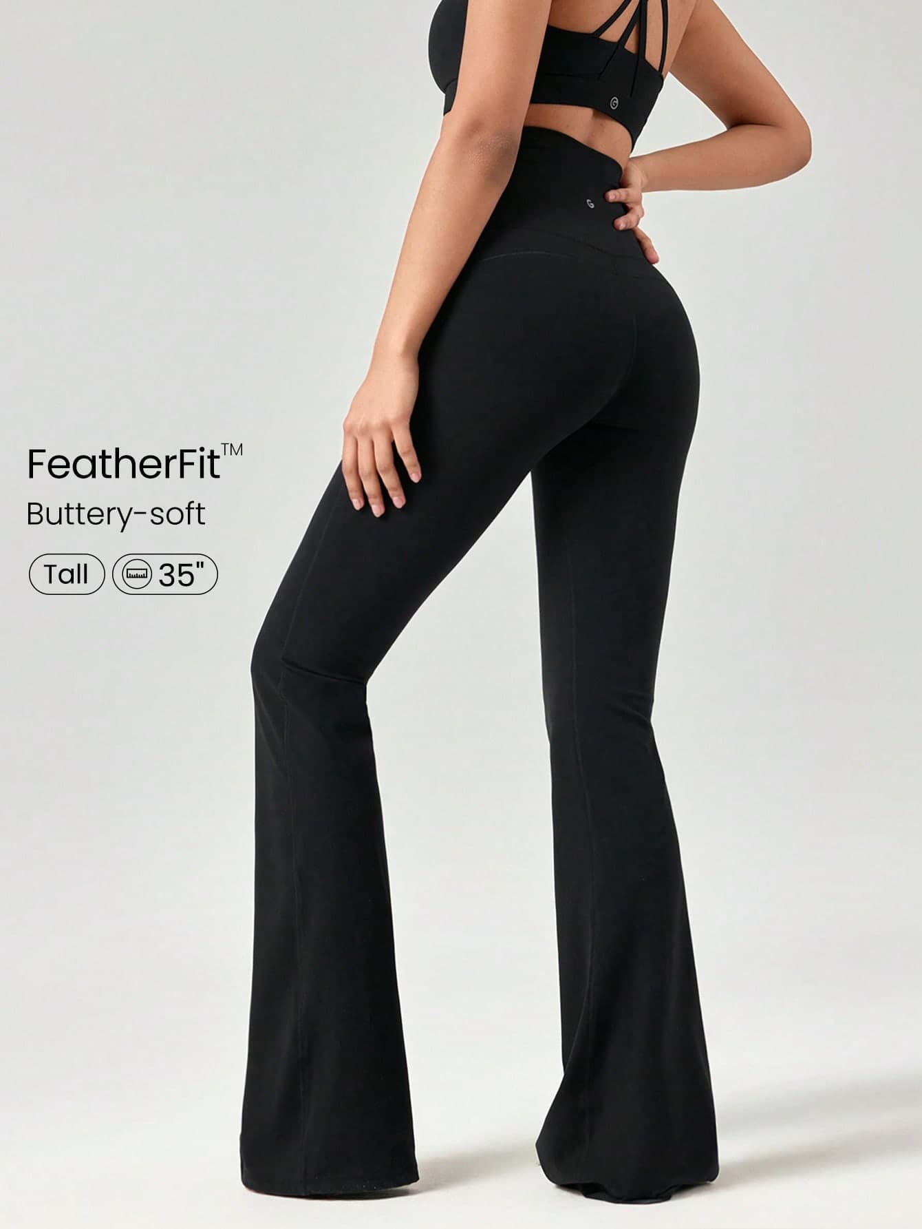 GLOWMODE 35" FeatherFit™ Go Groove Ultra Long Flare Leggings Low Impact Yoga Pilates Studio Daily Casual Wear Spring Summer