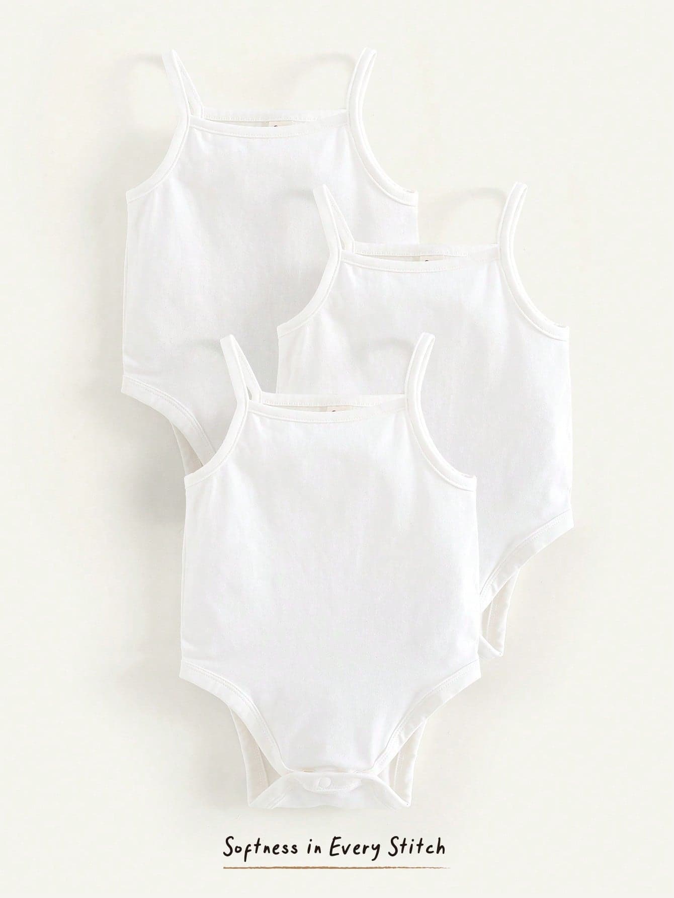 Cozy Pixies 3pcs/Set Baby Girl Knitted Soft Solid Color Bodysuit Set