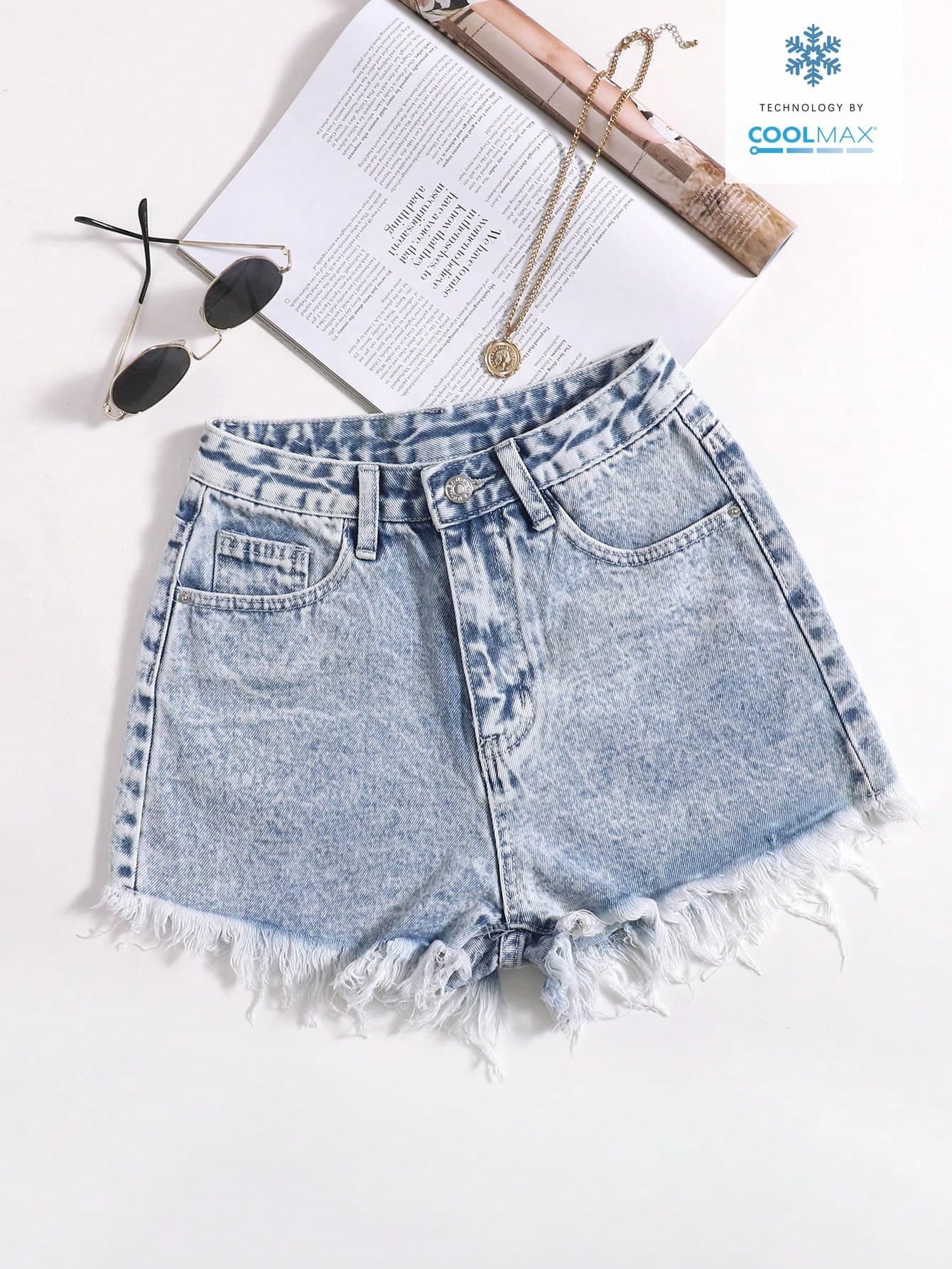 GlowEve Women's Loose Casual Distressed Edge Pocketed Denim Shorts