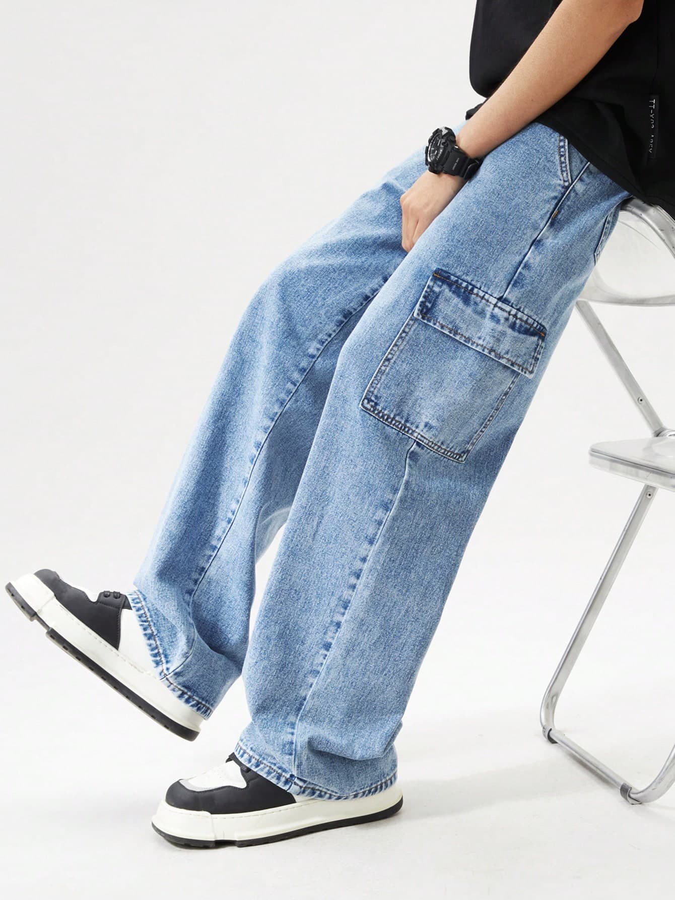 Mirajuku Teen Boys'/Young Men's Casual Outdoor Cargo Denim Jeans Summer Holiday
